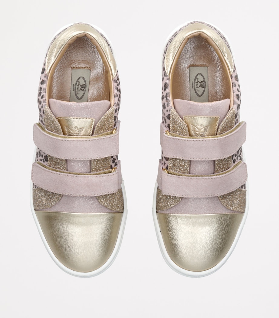 papouelli Leather Dorothy Leopard Sneakers Gold Comb Image 4