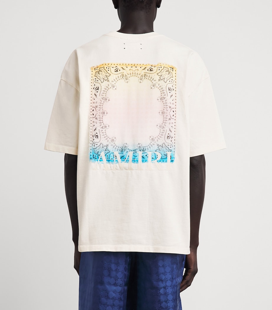 AMIRI Mens Cotton Check Patch T-Shirt Ivory Image 5