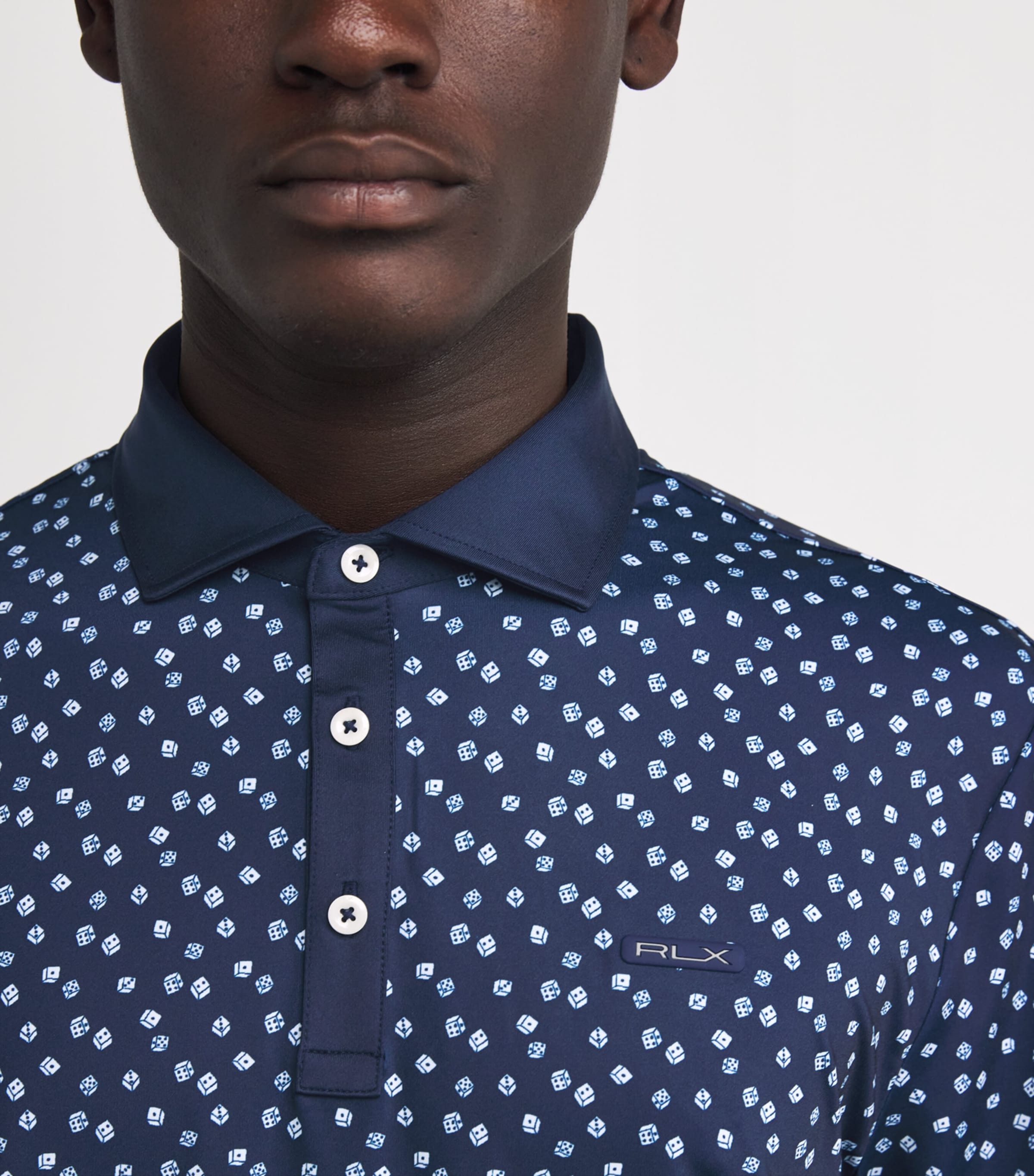 Printed Airflow Polo Shirt REFINED NAVY DICE Image 6
