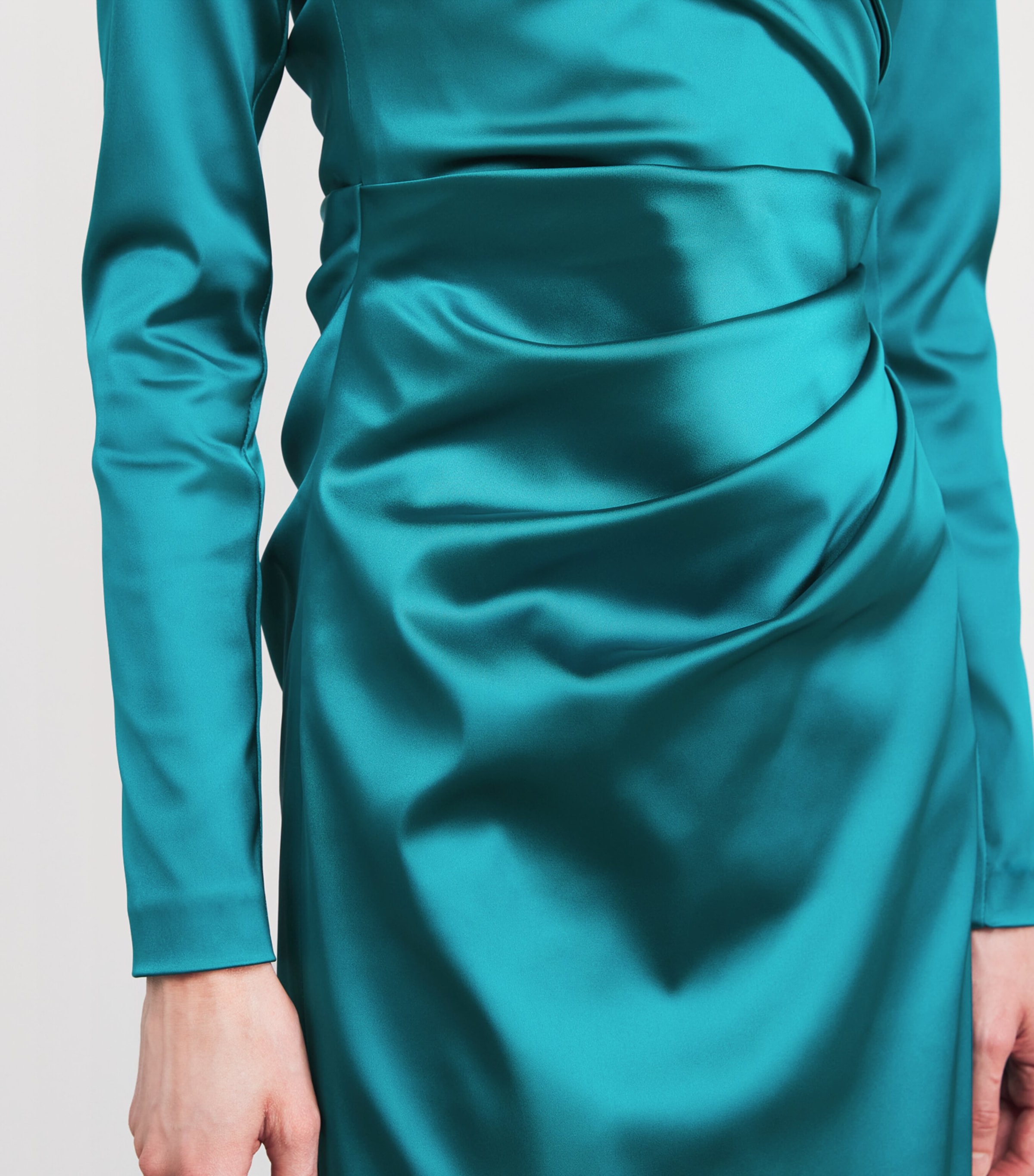 Satin Duchesse Off-The-Shoulder Gown 406 BAY Image 6