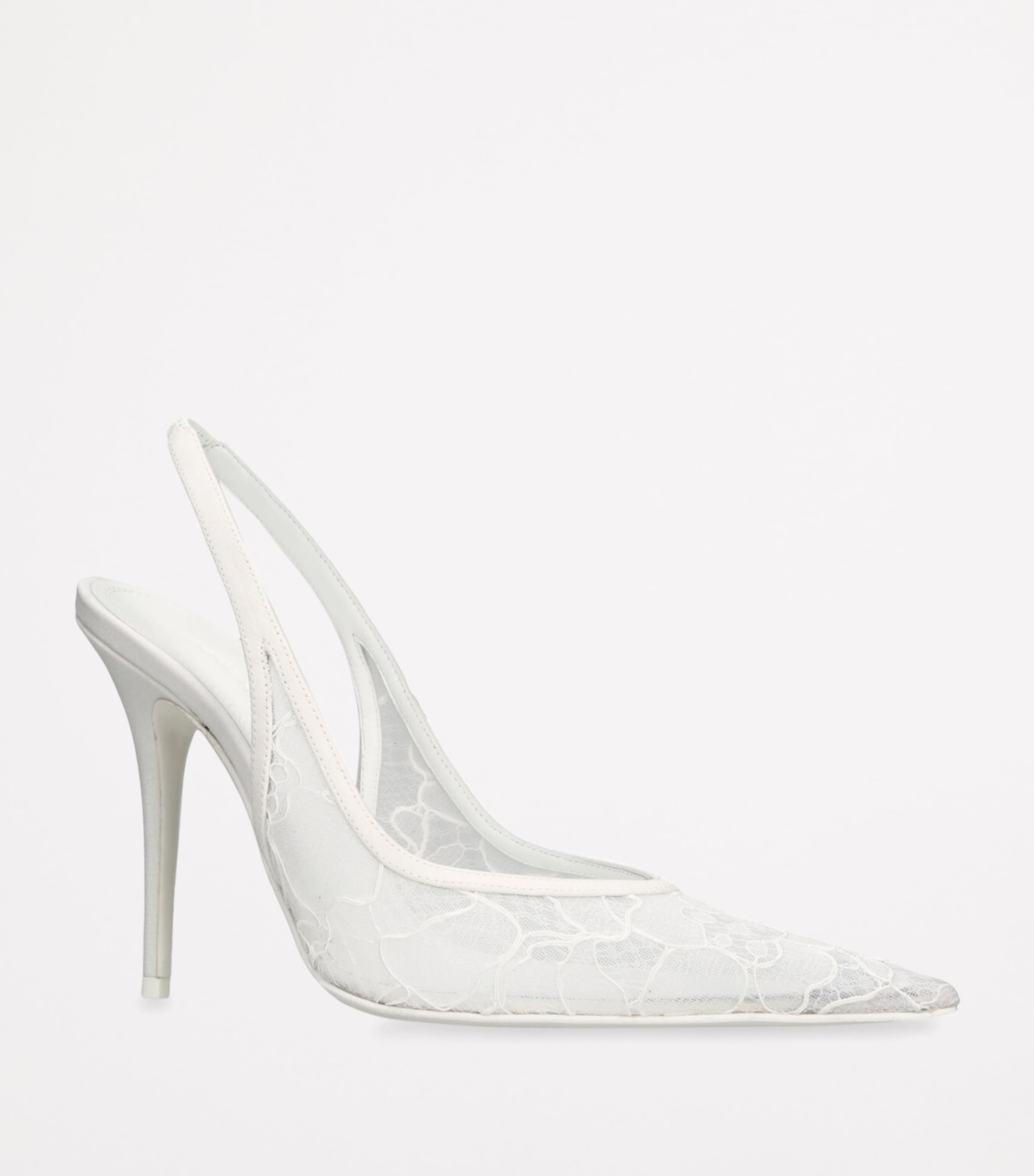 Lace Anok Slingback Pumps 105 WHITE Image 3