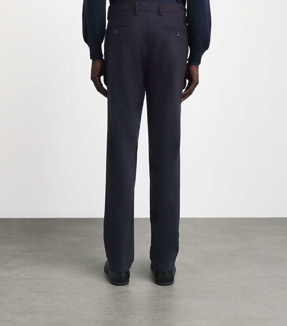Marco Pescarolo Womens Stretch-Virgin Wool-Cashmere Trousers Navy Image 5