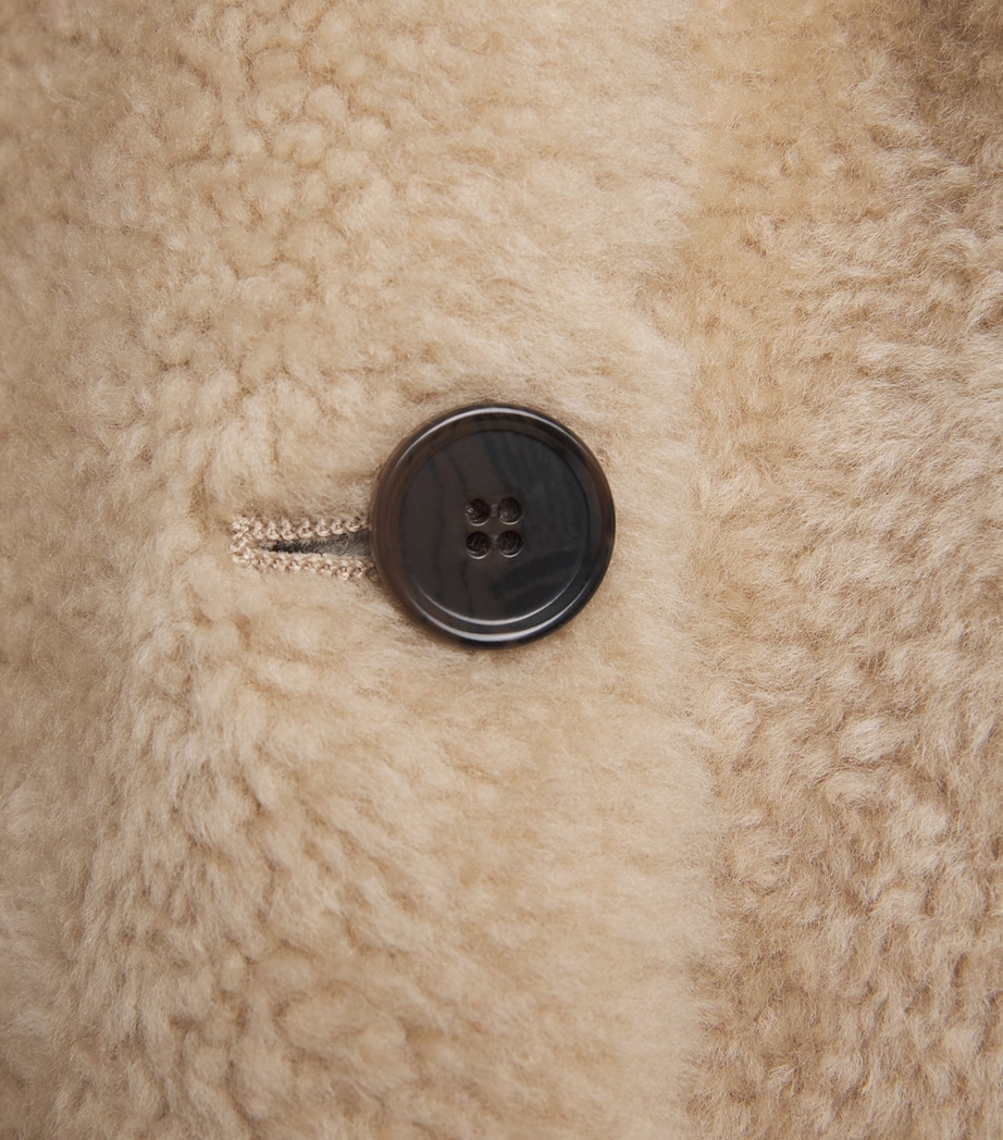 Arma Womens Shearling Isabella Coat Sand Image 5