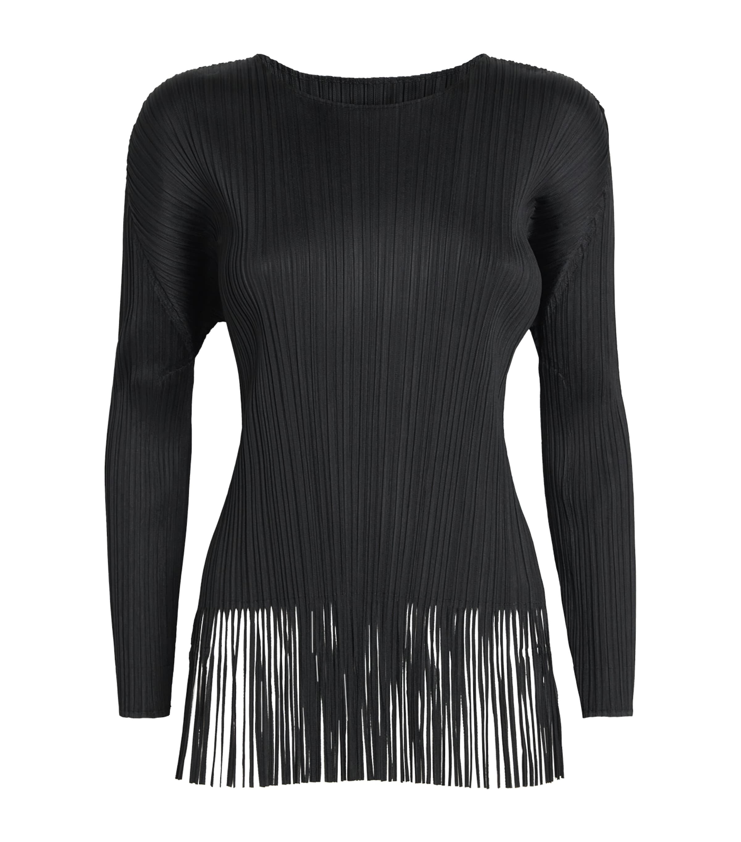 Issey Miyake Wave Long-sleeve Top In Black