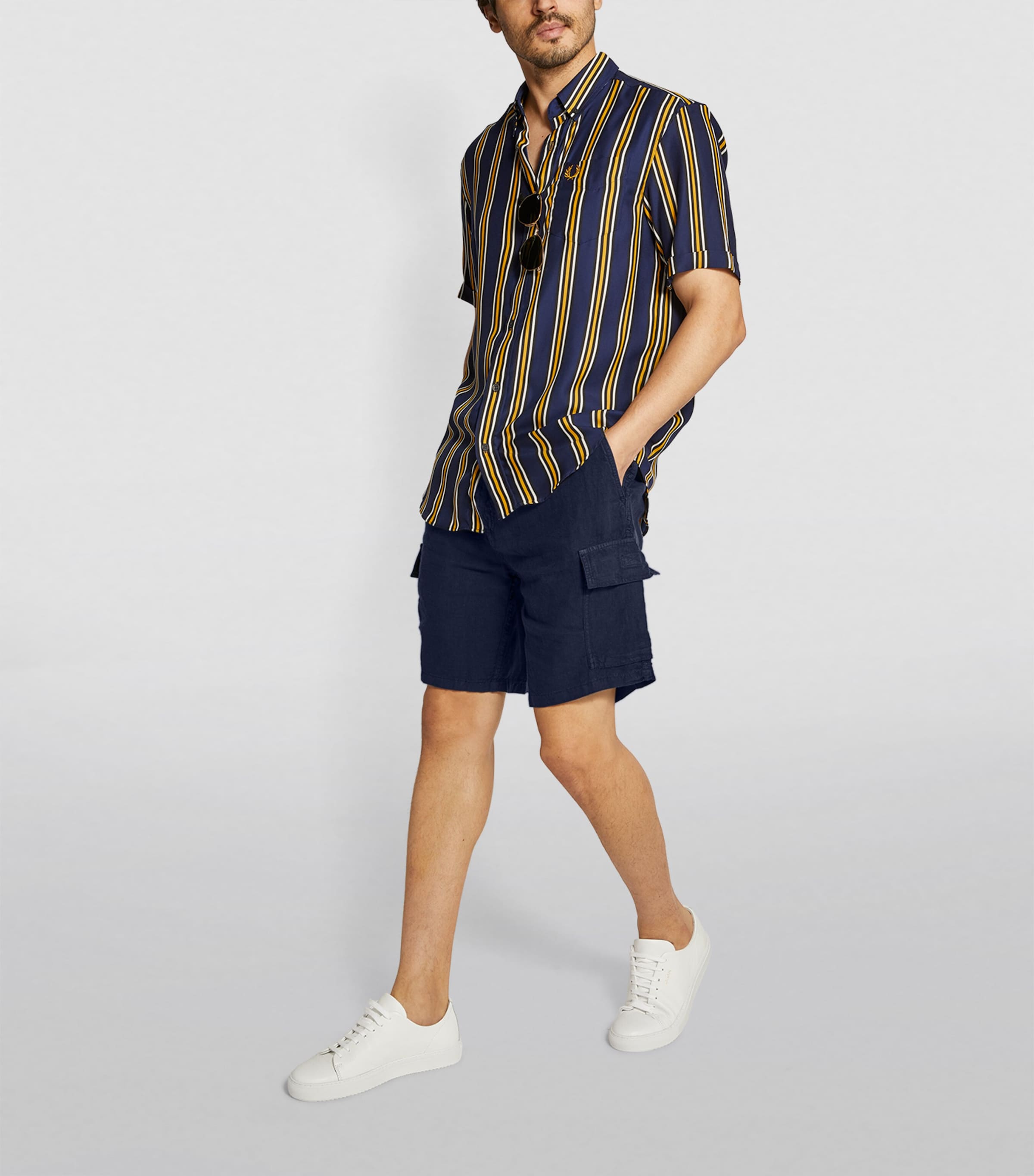 Linen Baie Shorts 390 BLUE MARINE Image 4