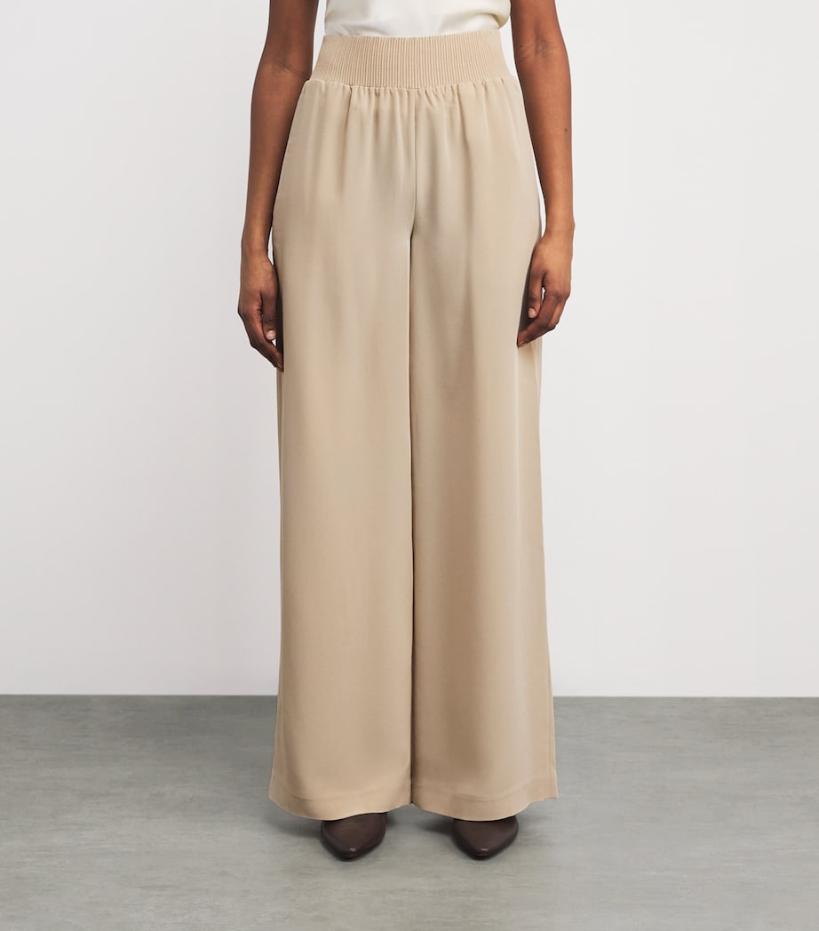 Joseph Womens Nour Wide-Leg Trousers Powder Image 3
