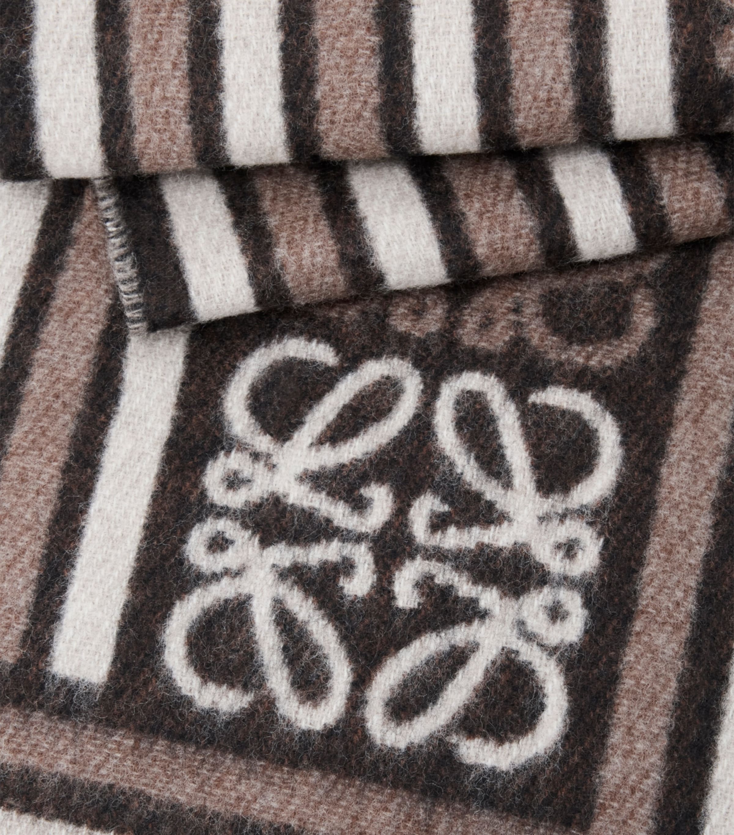 Wool-Cashmere Anagram Scarf DARK COFFEE Image 3