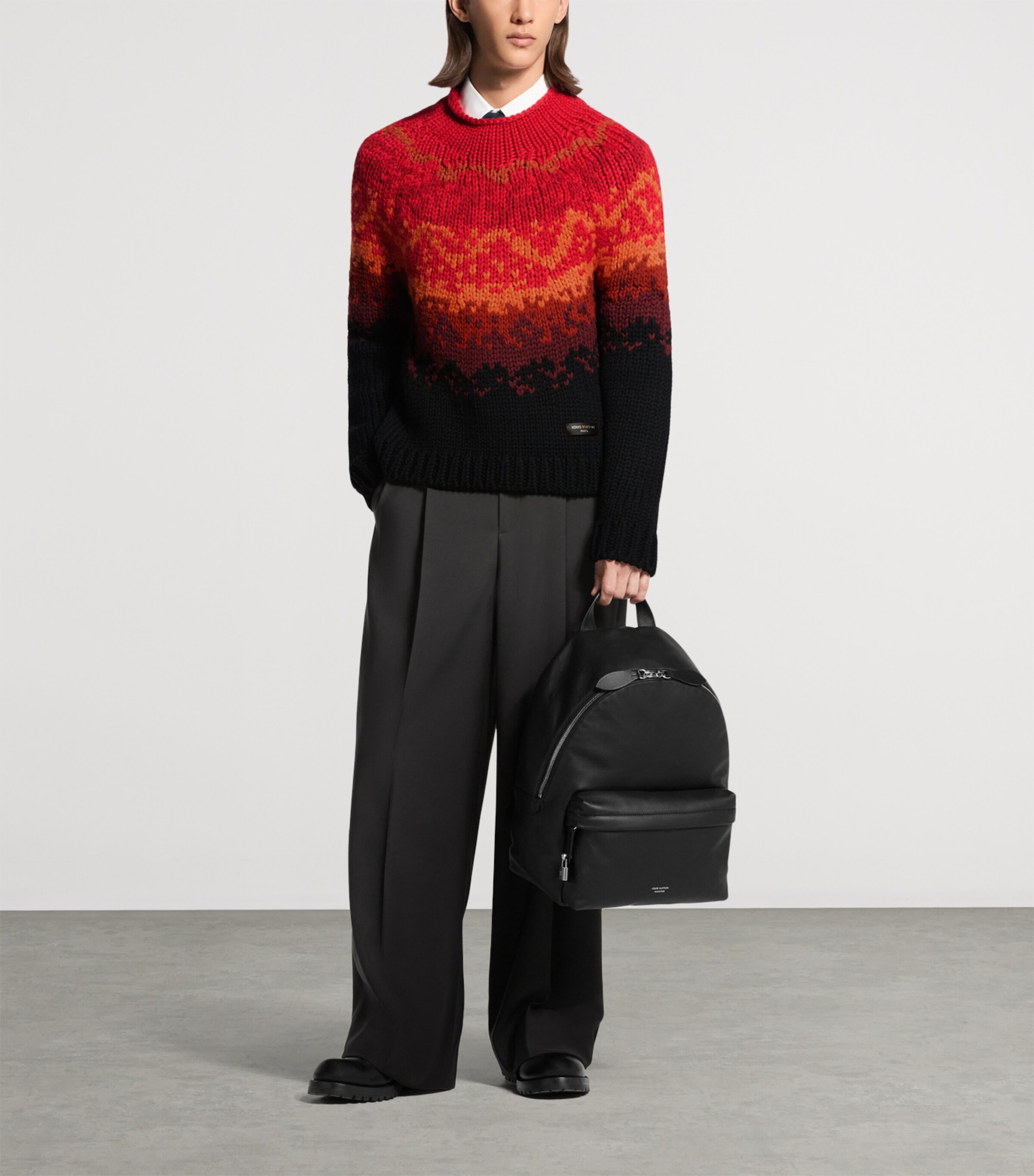 LOUIS VUITTON Black Calfskin Track MM Backpack | Harrods UK