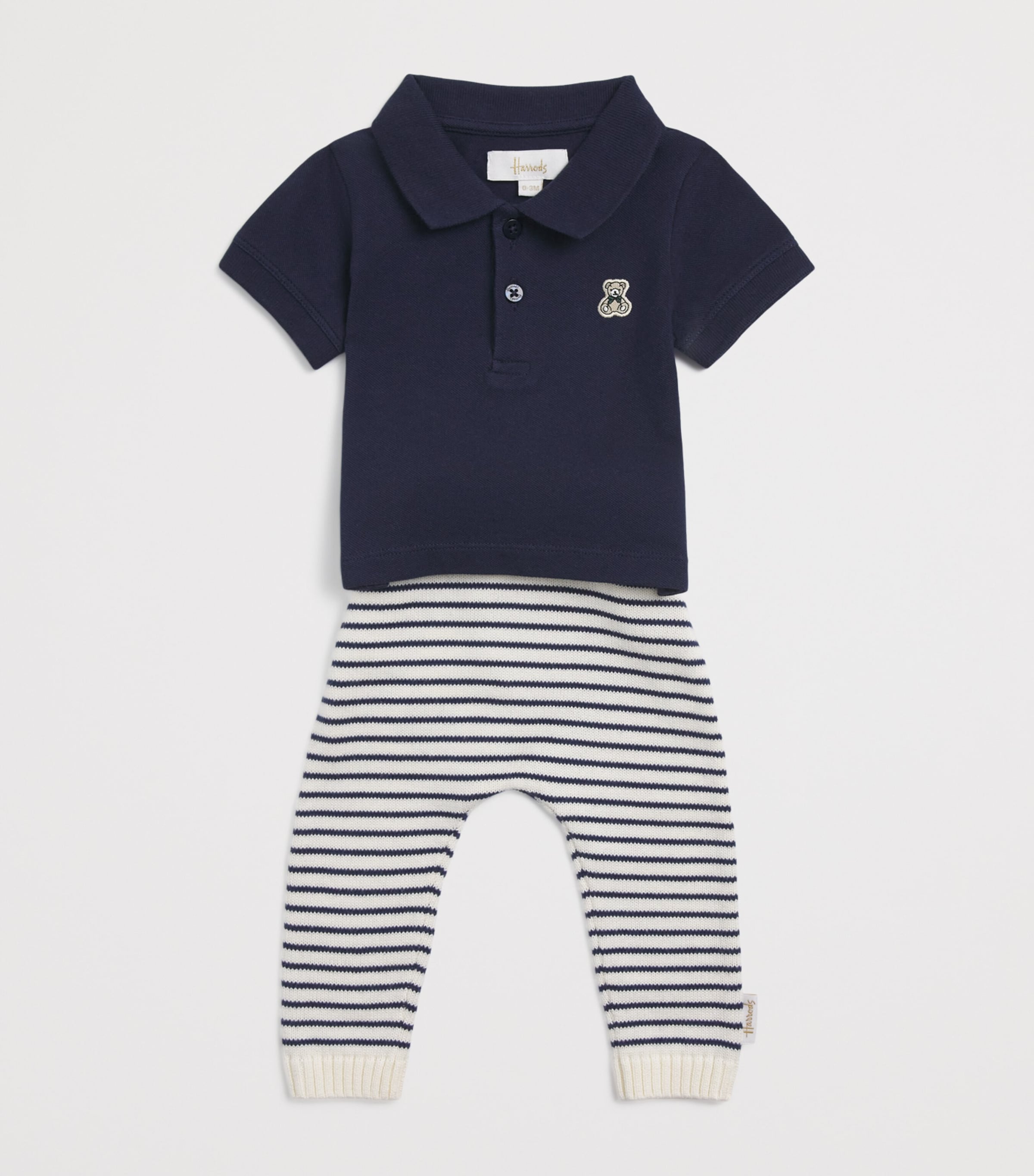 Cotton Polo Shirt (0-18 Months) NAVY Image 3