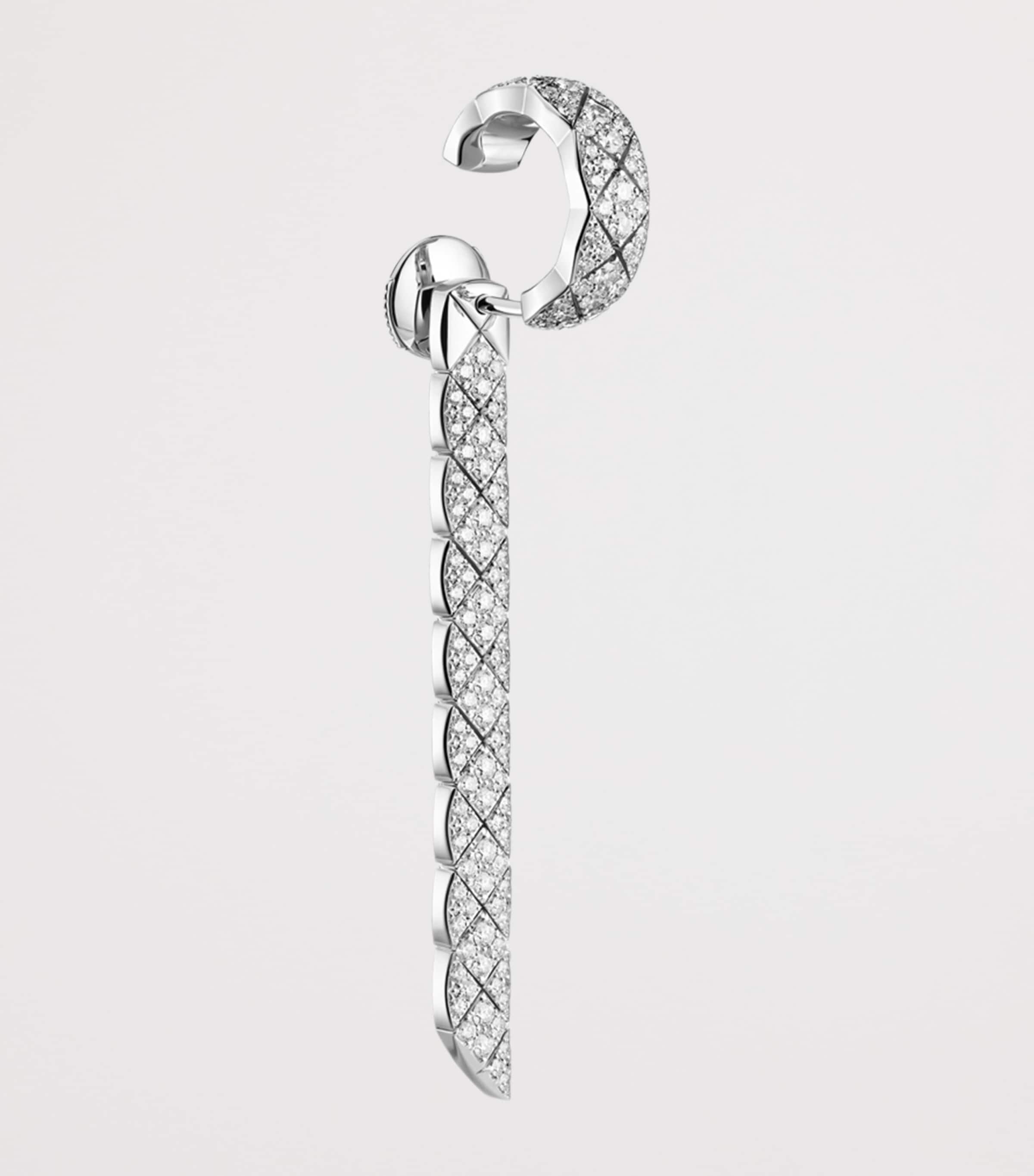 CHANEL White Gold and Diamond Coco Crush Supple Drop Earrings White Gold Image 6