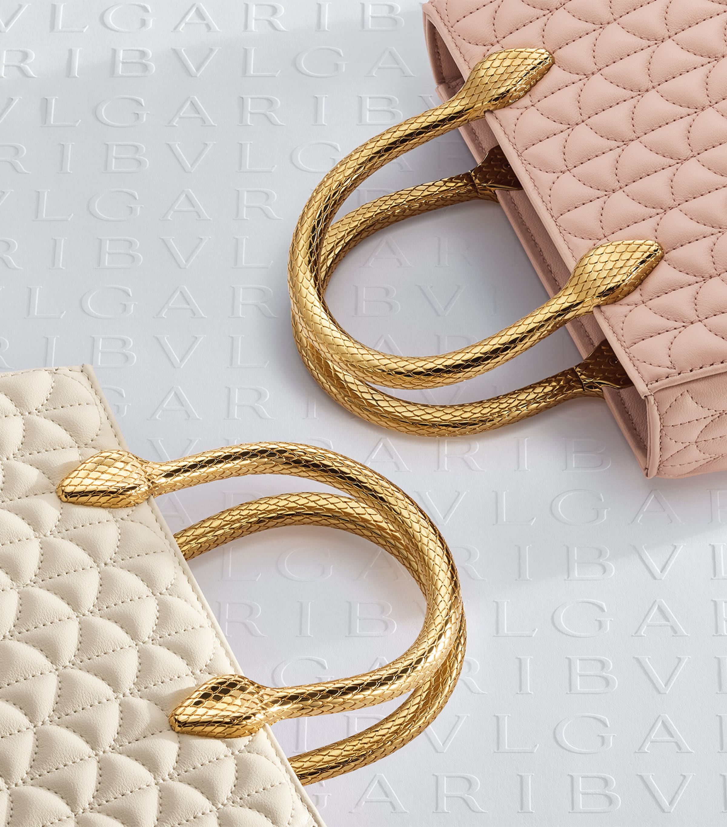 Leather Serpentine Duo Top-Handle Bag WHITE Image 3