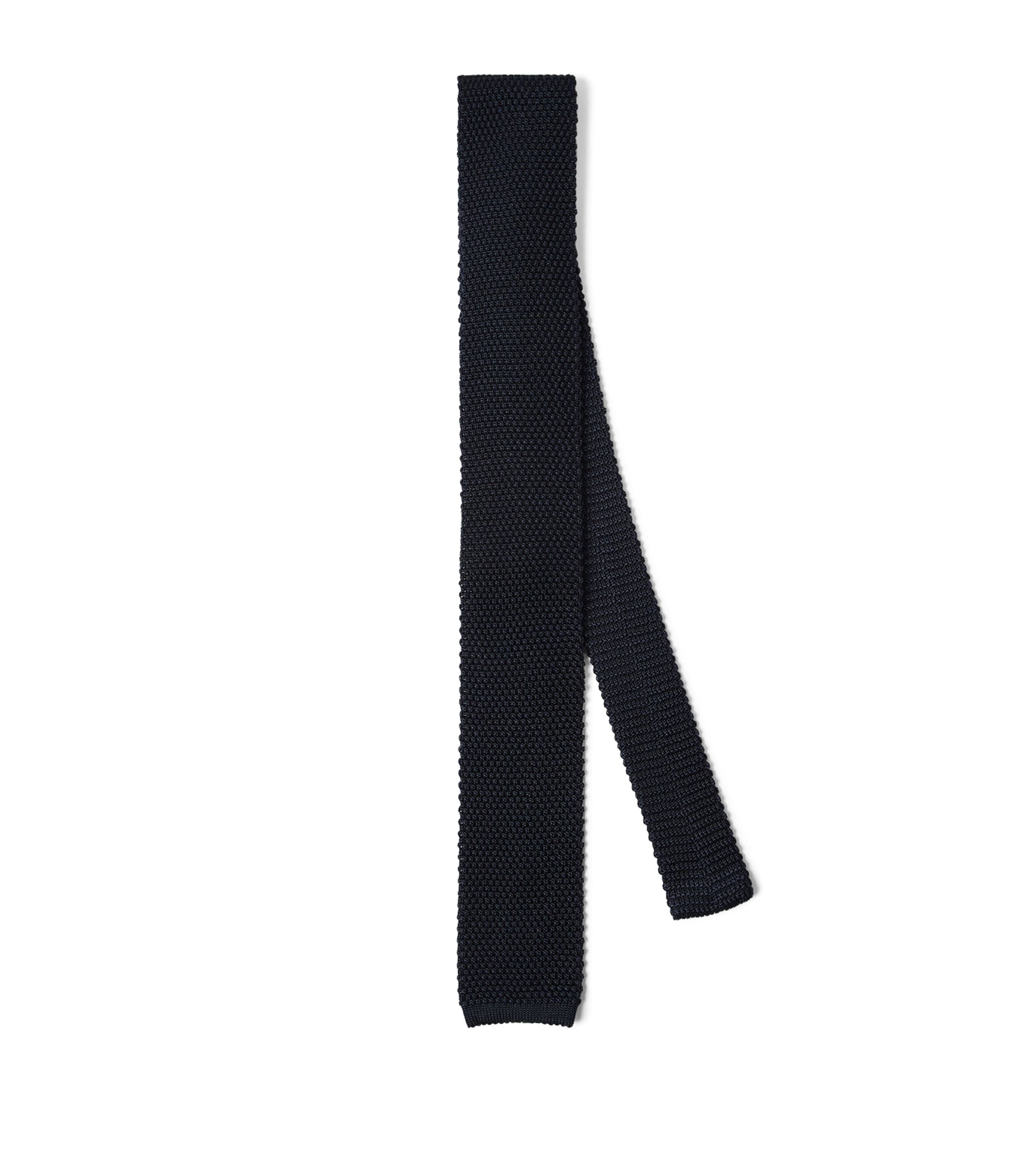 Brunello Cucinelli Silk Knitted Tie In Black