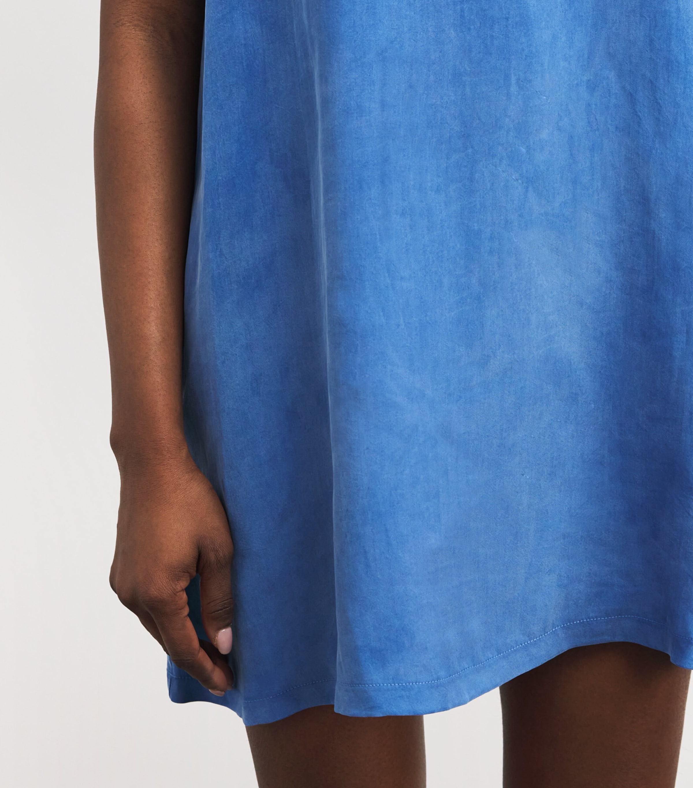 Claudie Pierlot Womens Lace-Trim Babydoll Mini Dress Amsterdam Blue Image 5