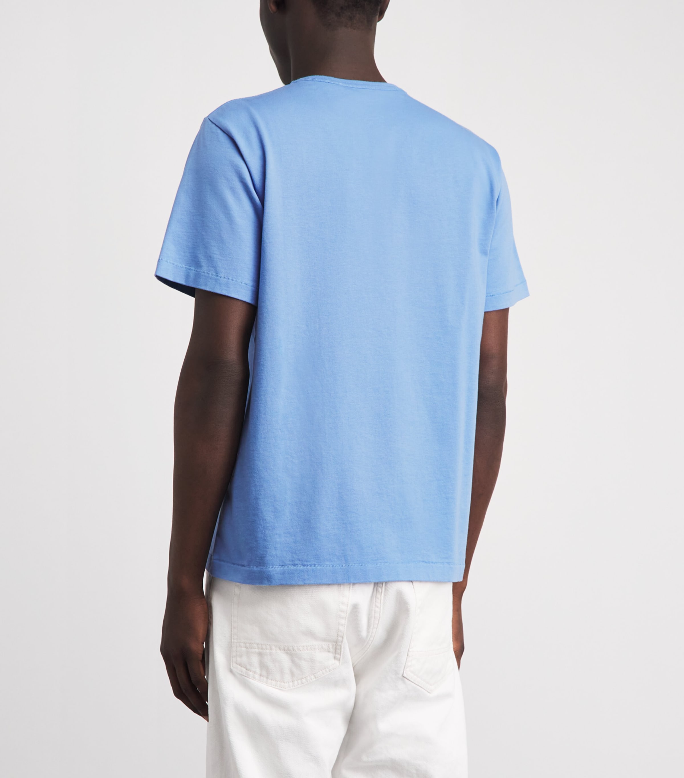 JW Anderson Mens Cotton Embroidered T-Shirt Pale Blue Image 5