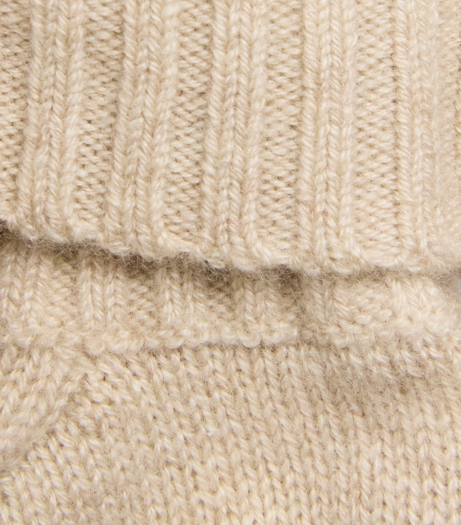 Purebaby Cashmere Pom-Pom Booties Cmlme Camel Melange Image 3