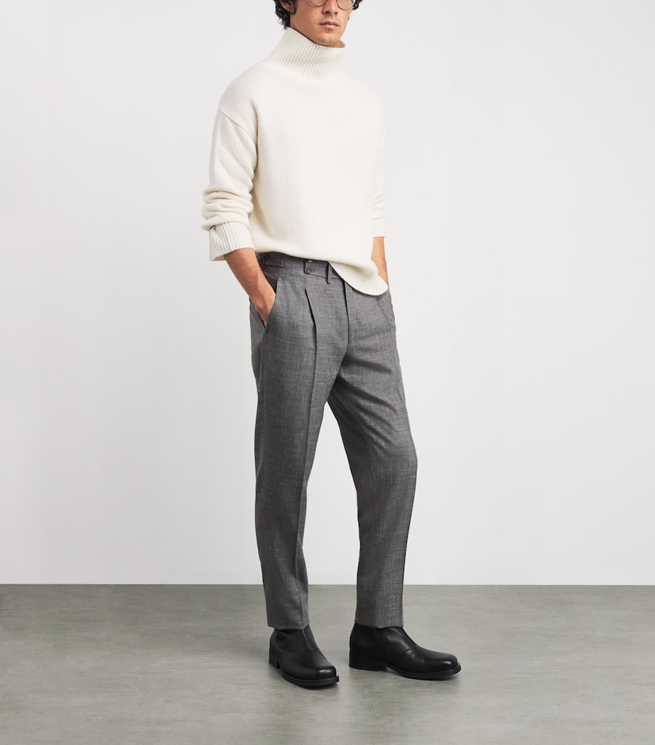 Wool-Silk-Linen Tailored Trousers 940 Image 2