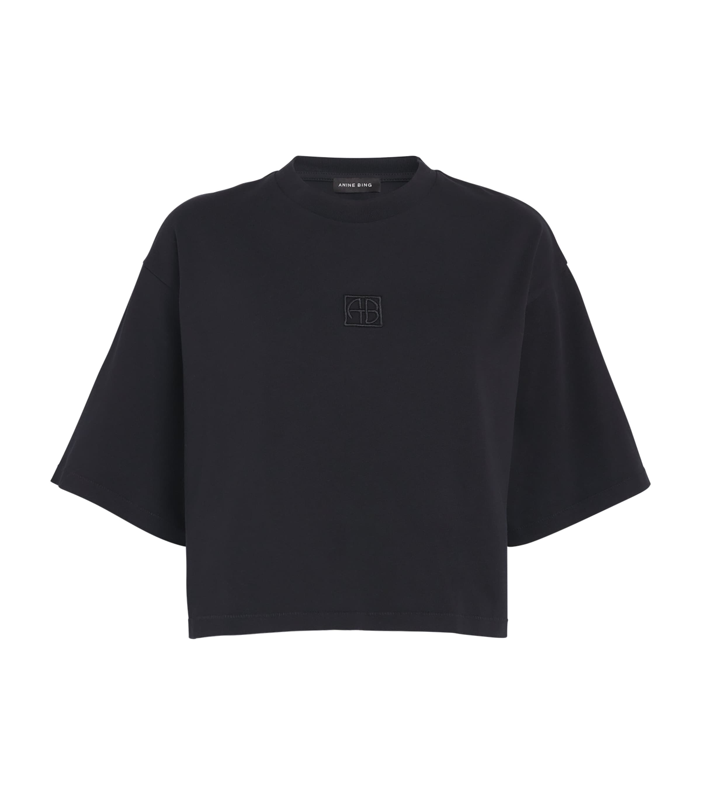 ANINE BING COTTON CROPPED MYERS T-SHIRT