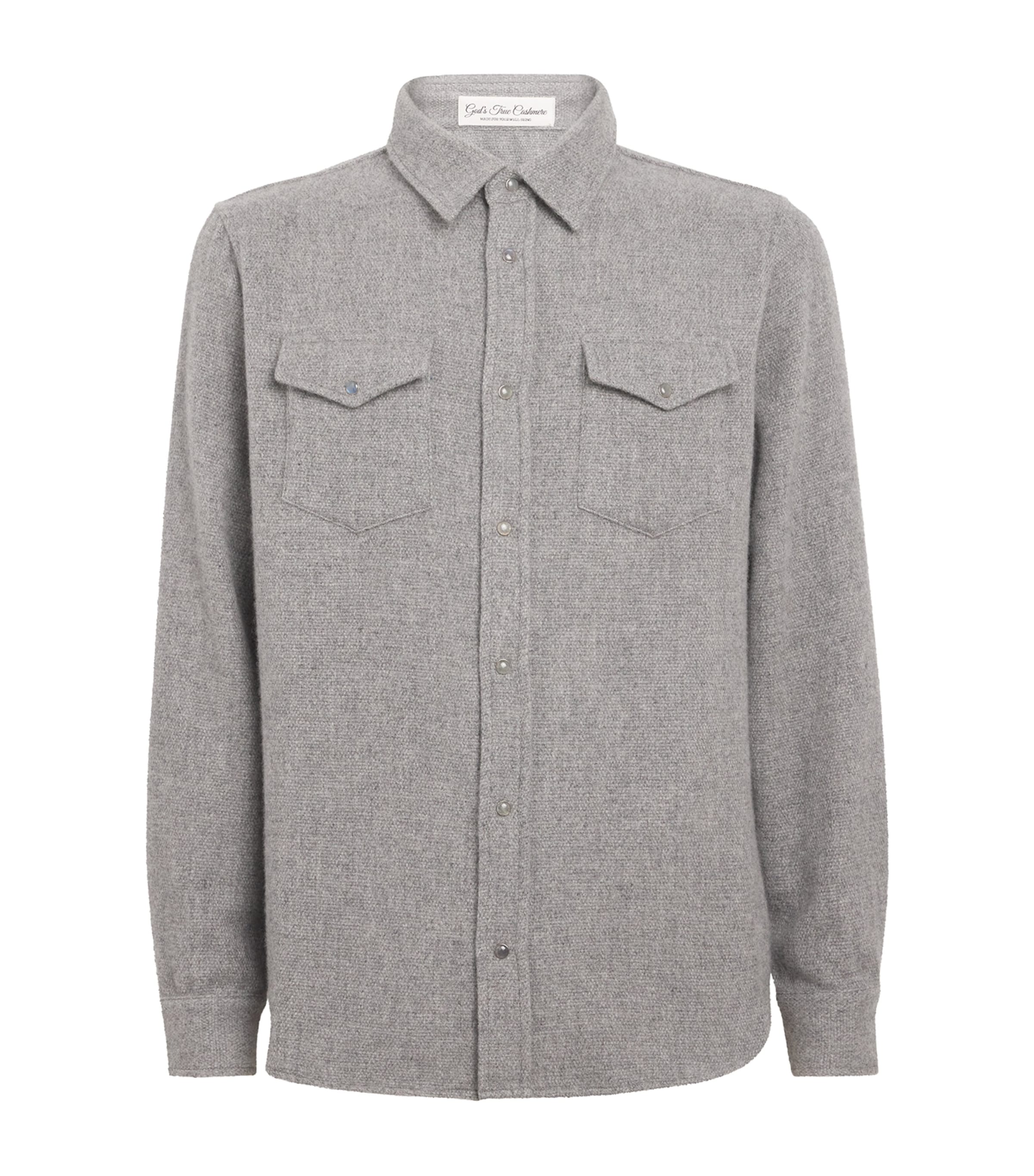 God's True Cashmere Unisex Cashmere And Labradorite Solid Shirt In Grey