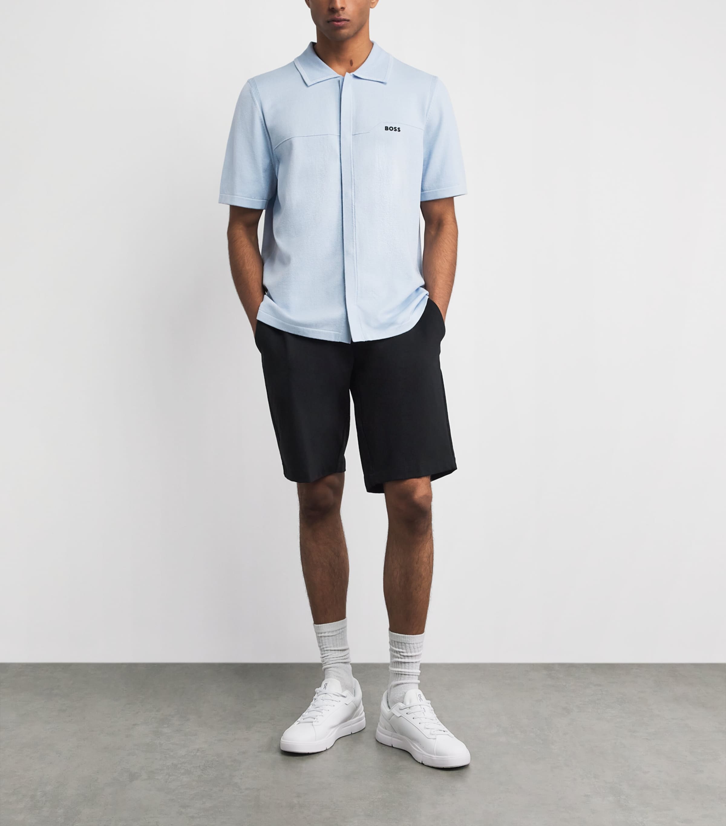 BOSS Mens Commuter Slim Shorts Black Image 2