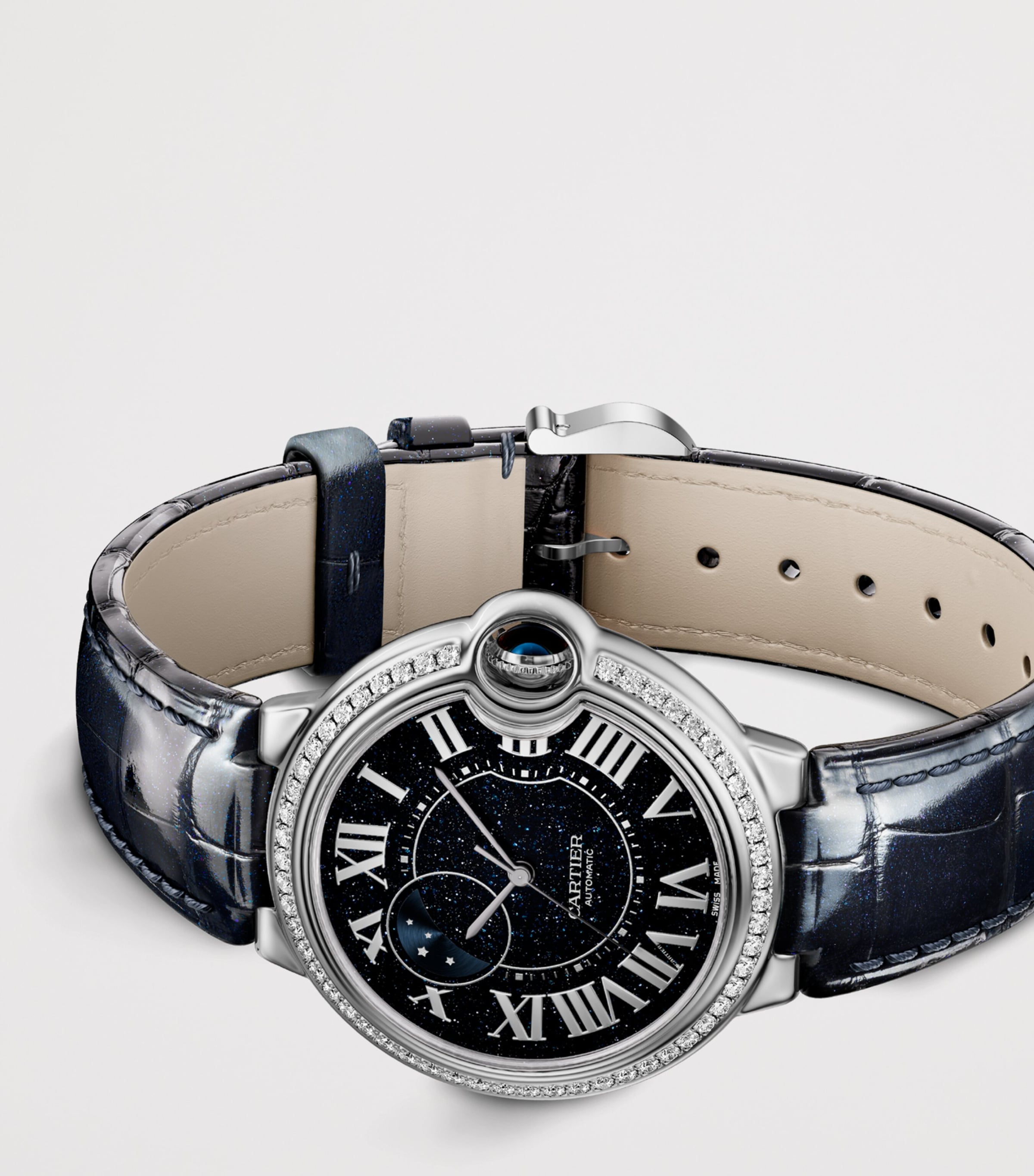 White Gold and Diamond Ballon Bleu de Cartier Watch 36mm WHITE GOLD Image 2