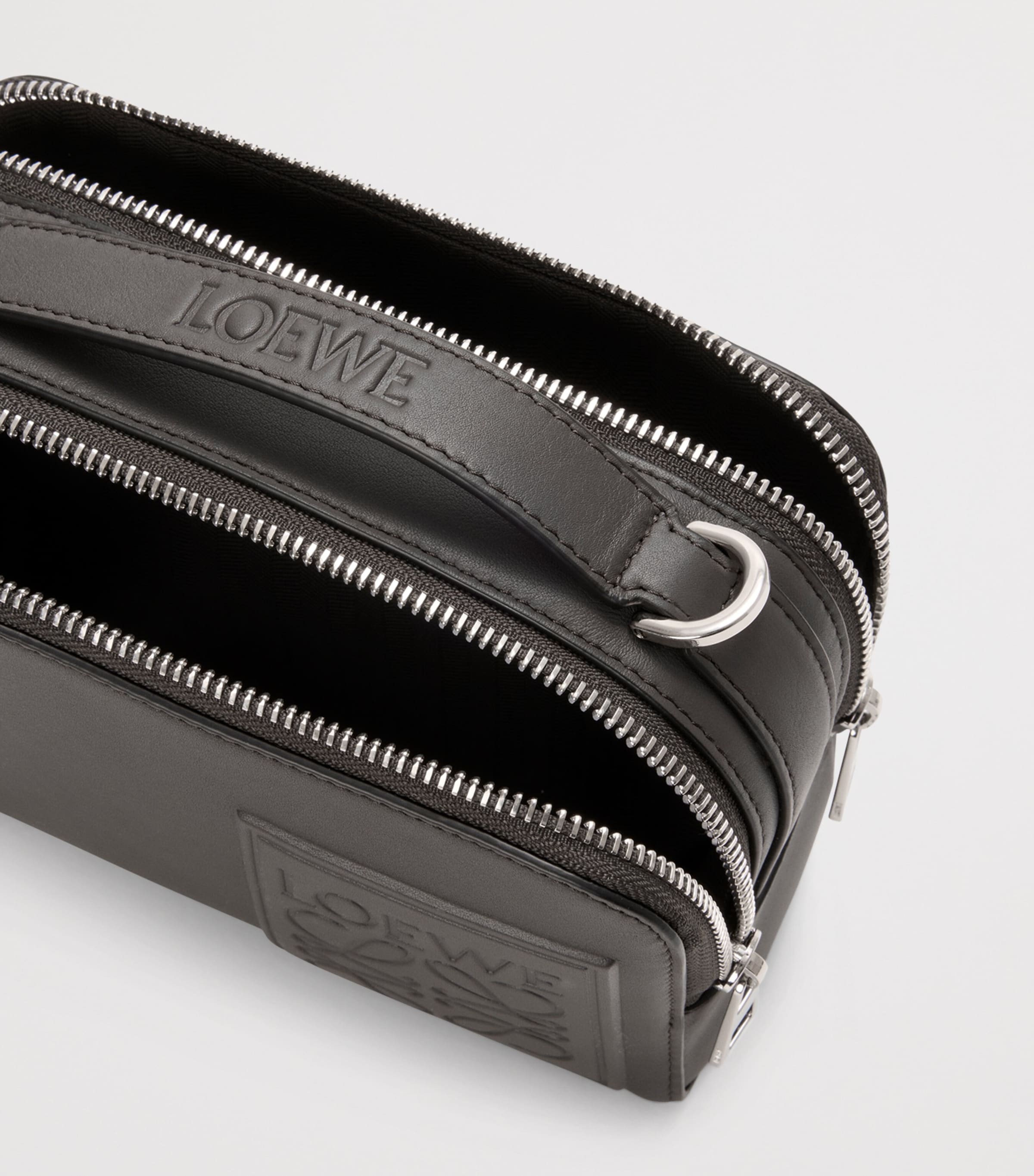 Mini Leather Patch Camera Bag DARK GREY Image 5