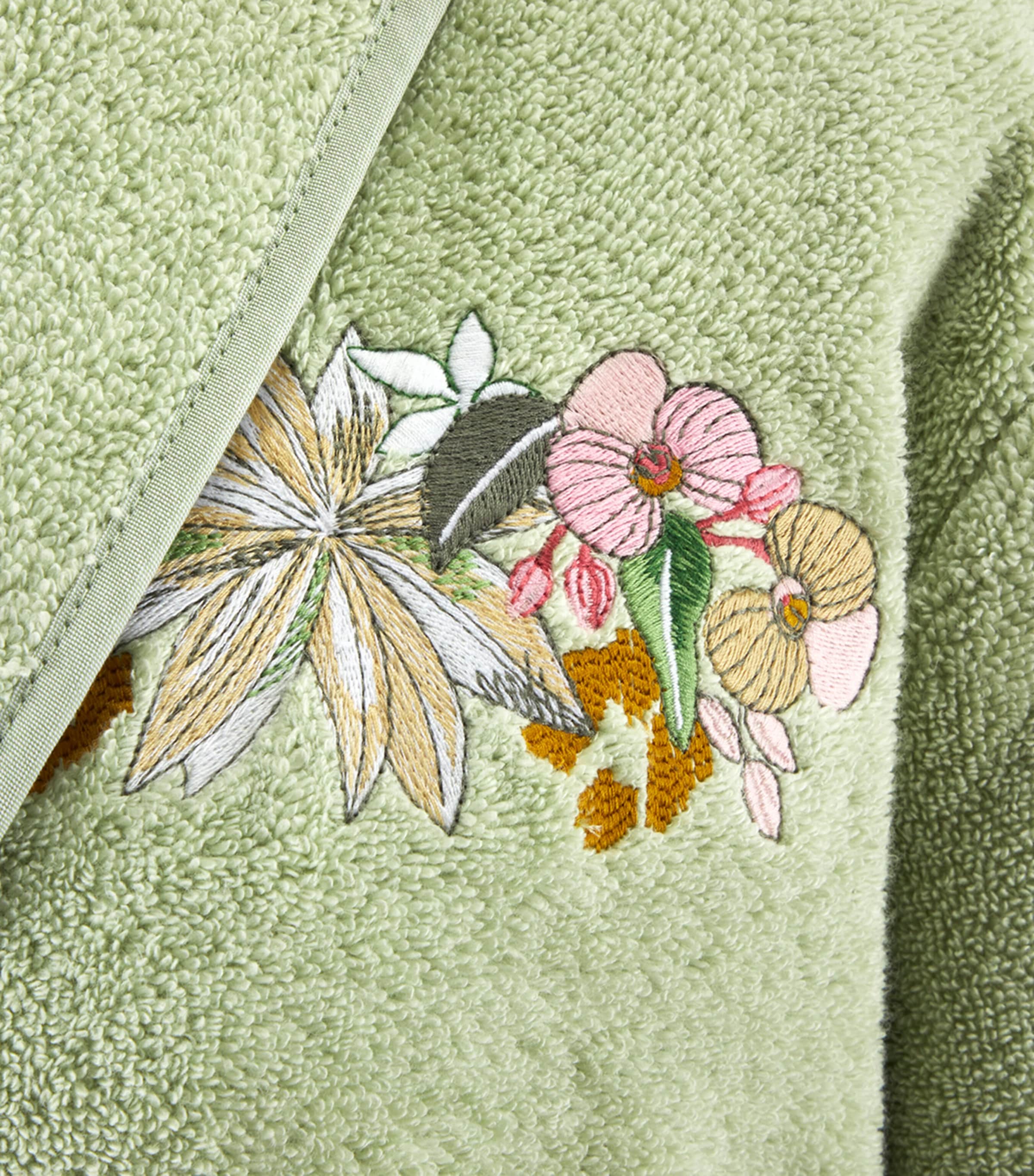 Cotton-Modal Orchidee Bathrobe GREEN Image 4