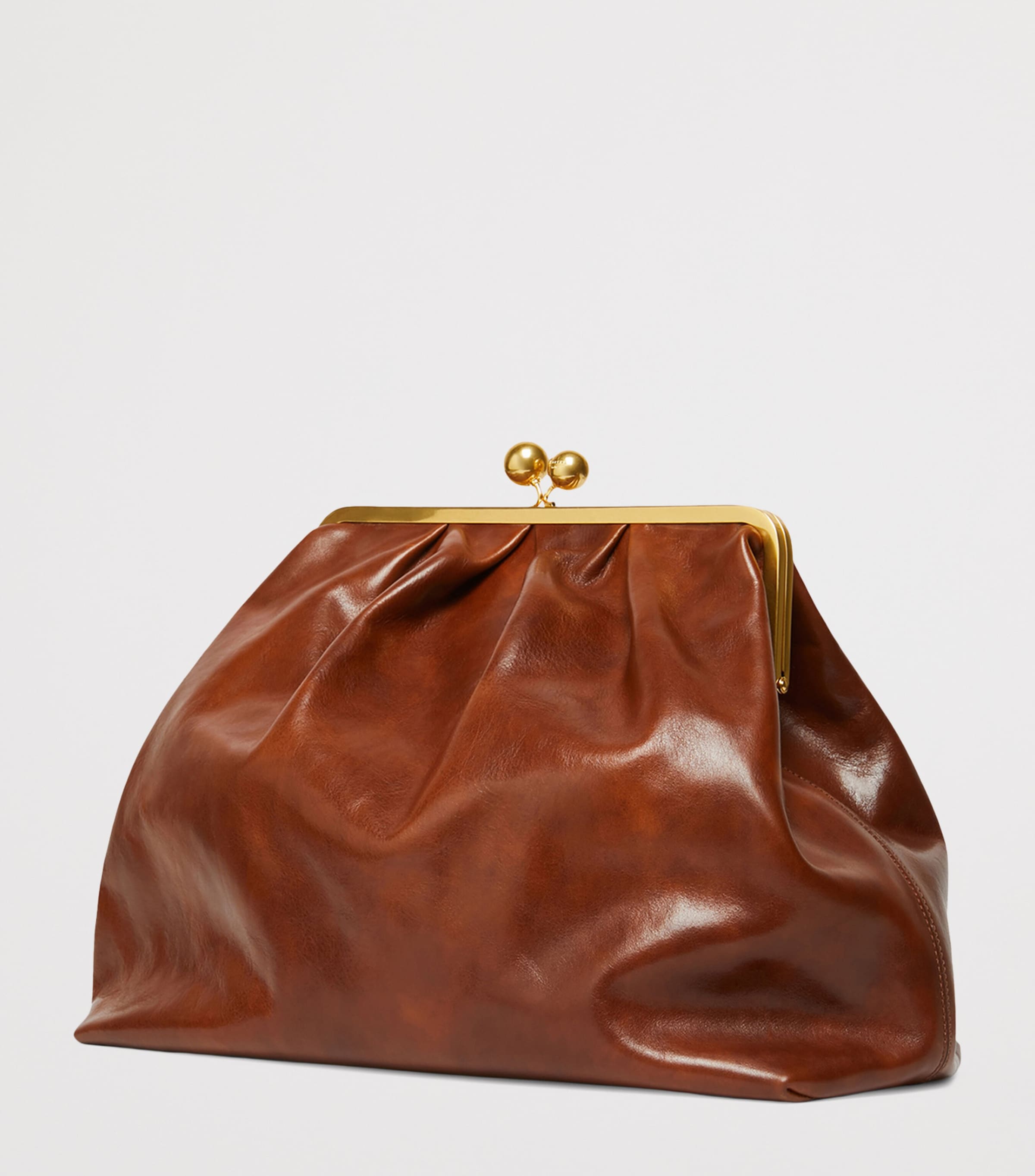 Weekend Max Mara Leather Pasticcino Pouch Tobacco Image 4