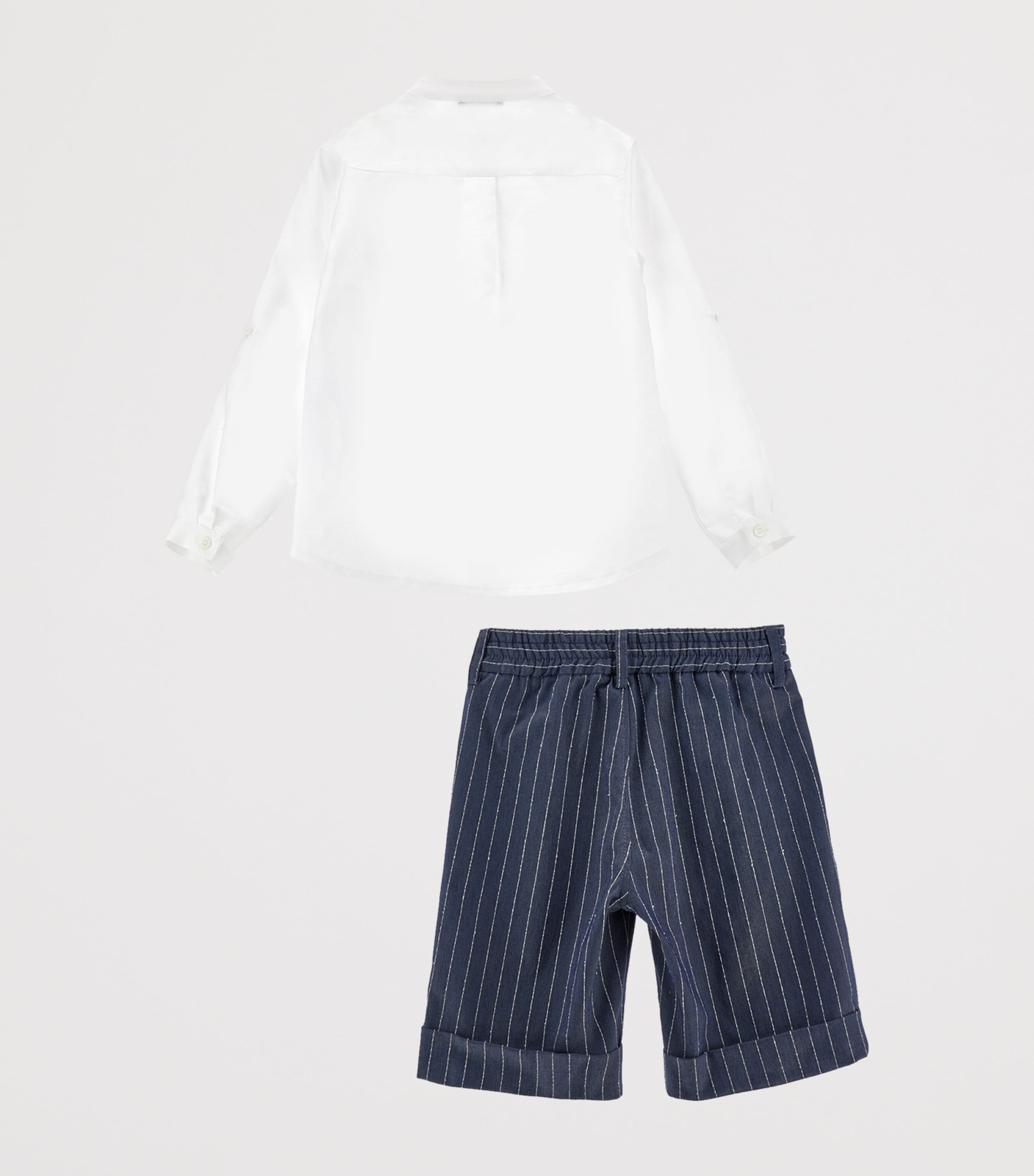 Formal Shirt and Bermuda Shorts Set (24 Months - 12 Years) BIANCO + BLU Image 2