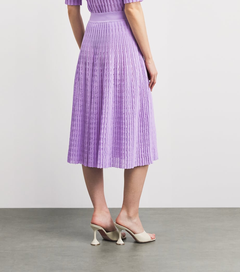 VALENTI Womens Organic Cotton-Blend Fuerteventura Midi Skirt Lilac Image 5