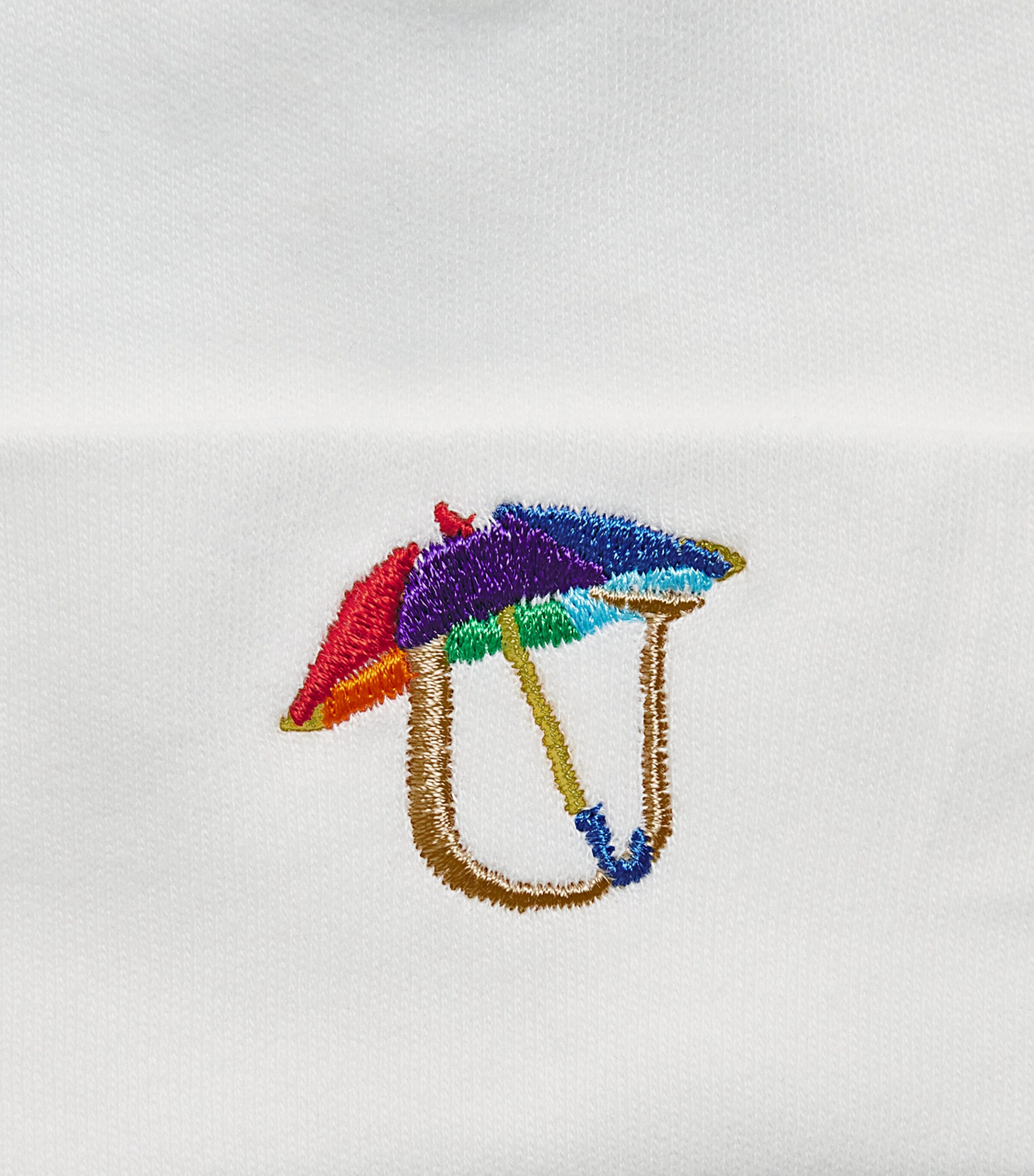 PAINT MY DREAMS Cotton Embroidered ‘U’ Beanie White Image 3