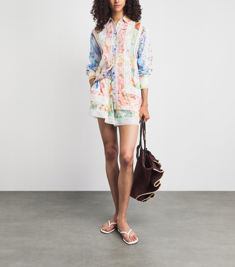 Zimmermann Womens Cotton-Lace Floral Solstice Shirt Spliced Image 2
