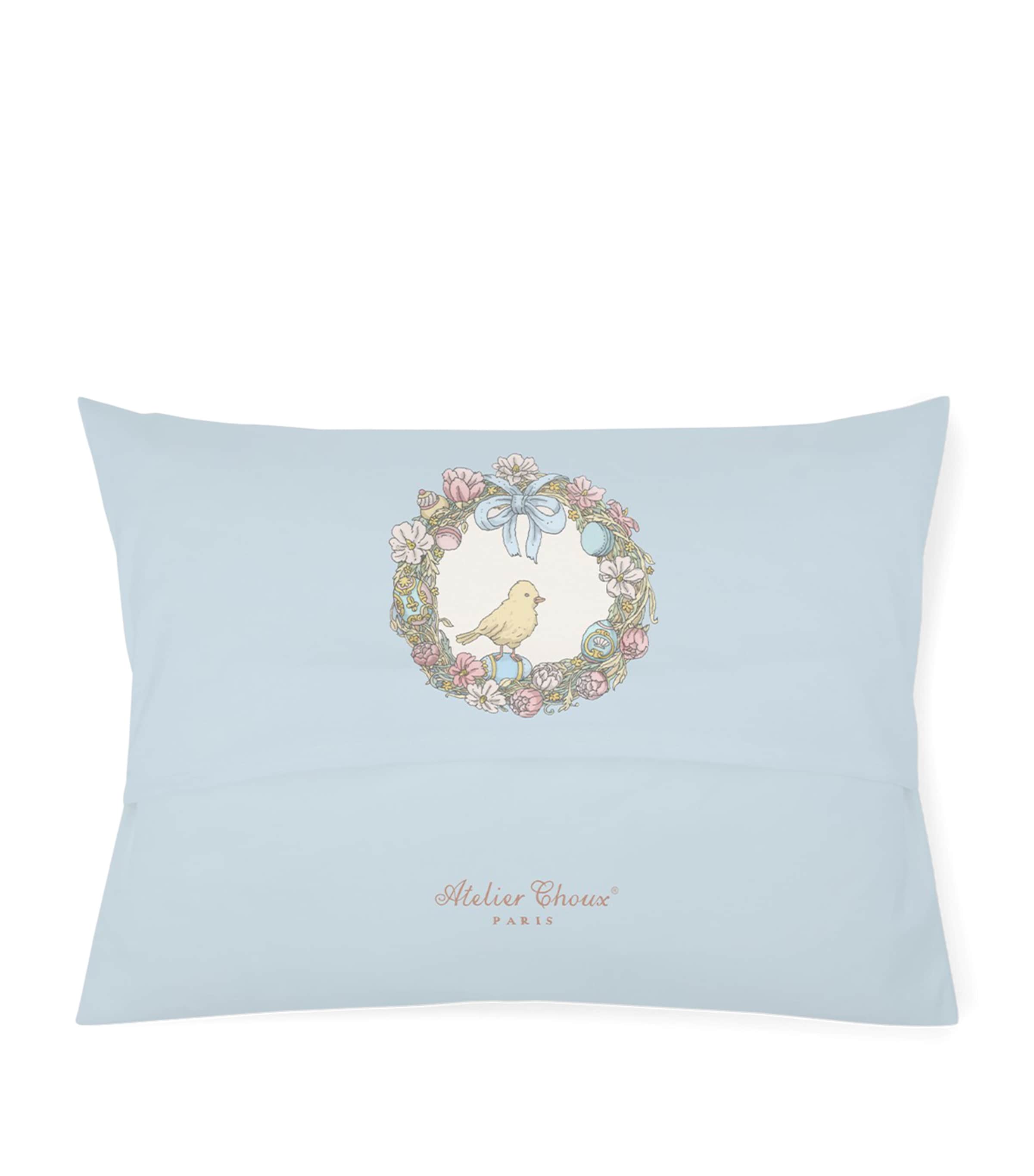 Atelier Choux Organic Cotton Spring Bunny Cushion (40cm x 30cm) Blue Image 3