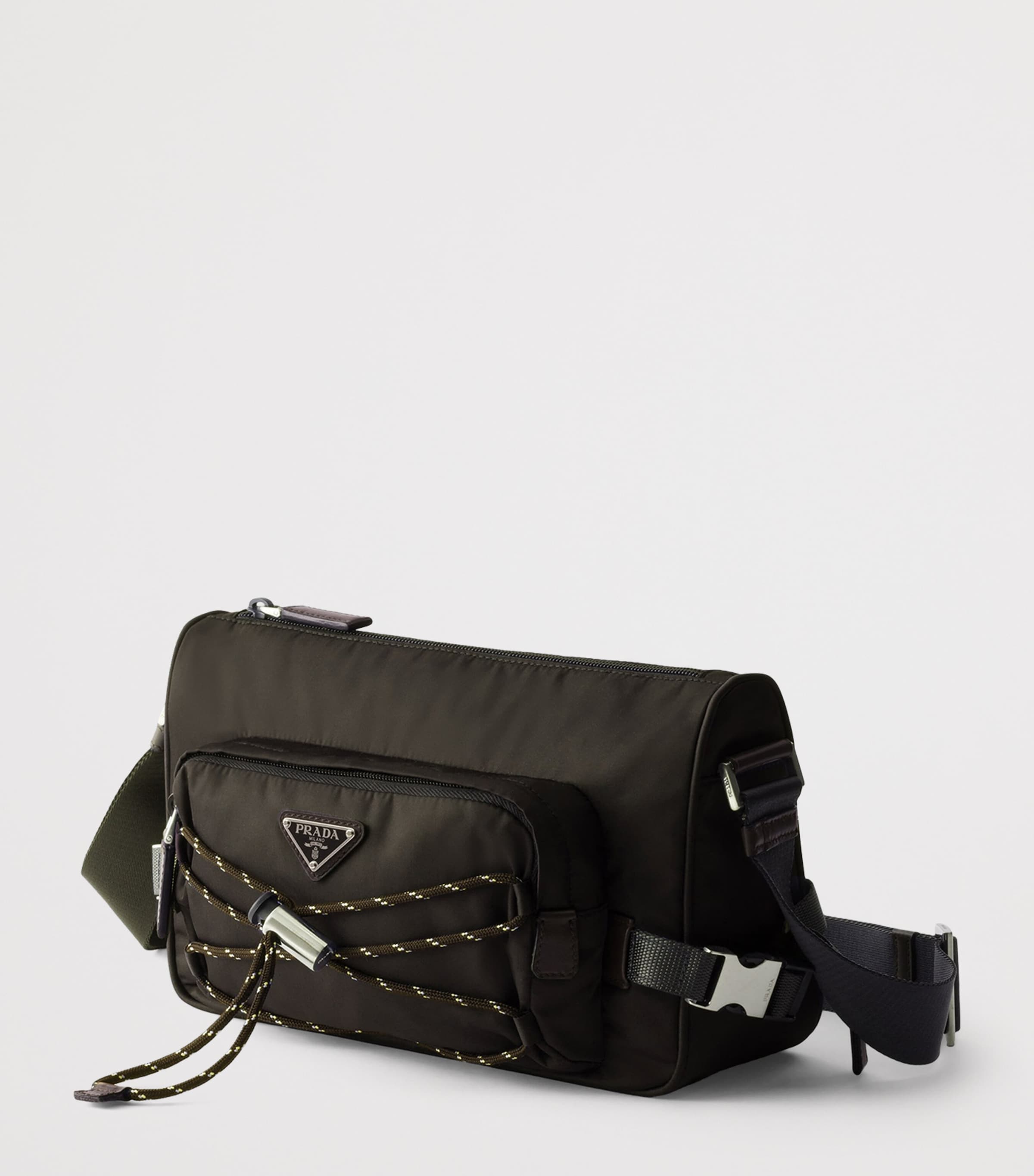 Re-Nylon and Leather Shoulder Bag F0334 Image 3