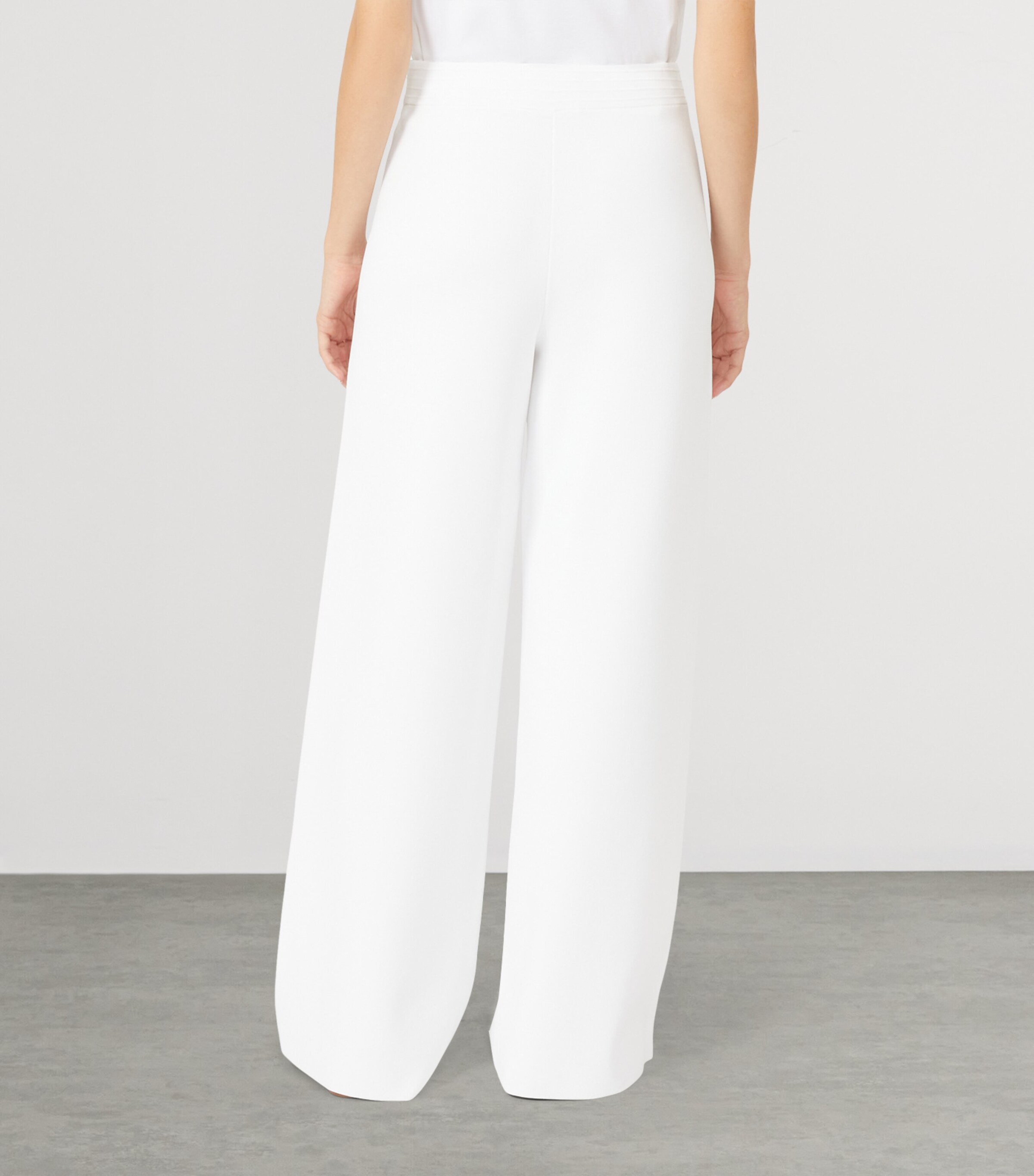 Max Mara Womens Knitted Wide-Leg Trousers Optical White Image 3
