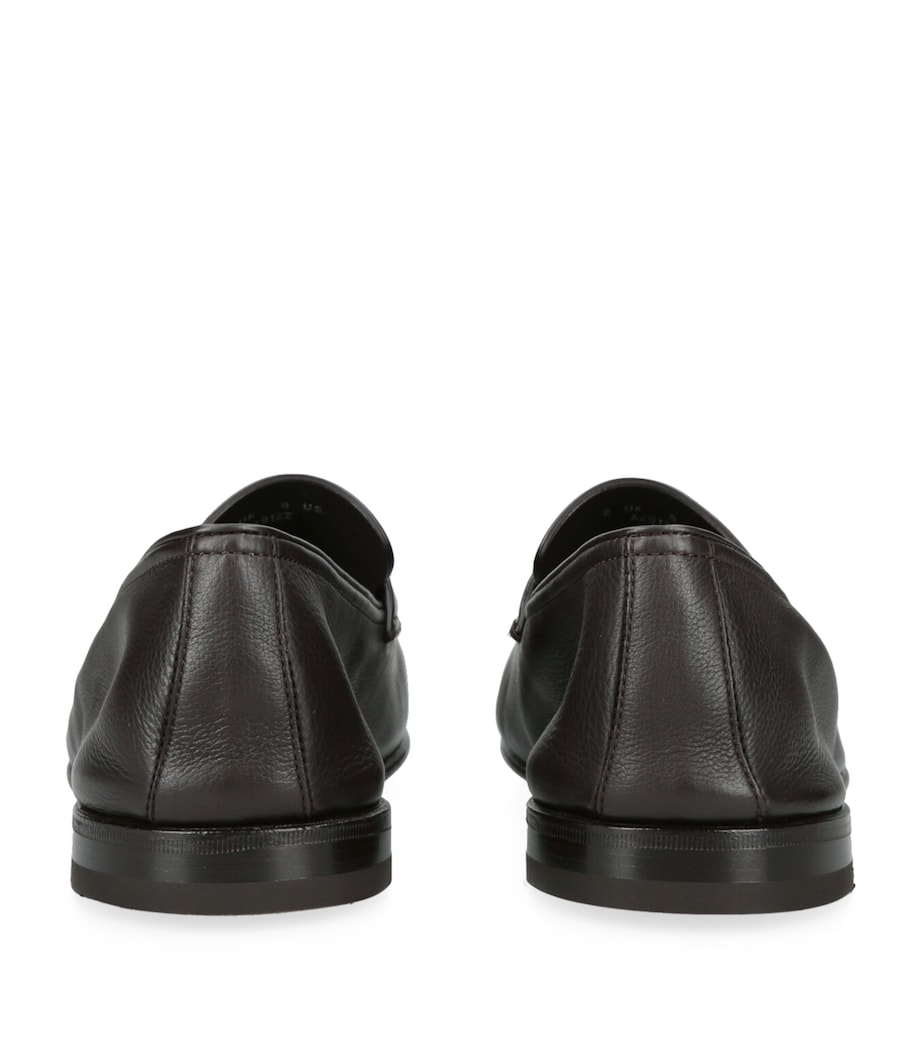 Leather-Cashmere L'Asola SECONDSKIN Loafers DARK BROWN Image 2