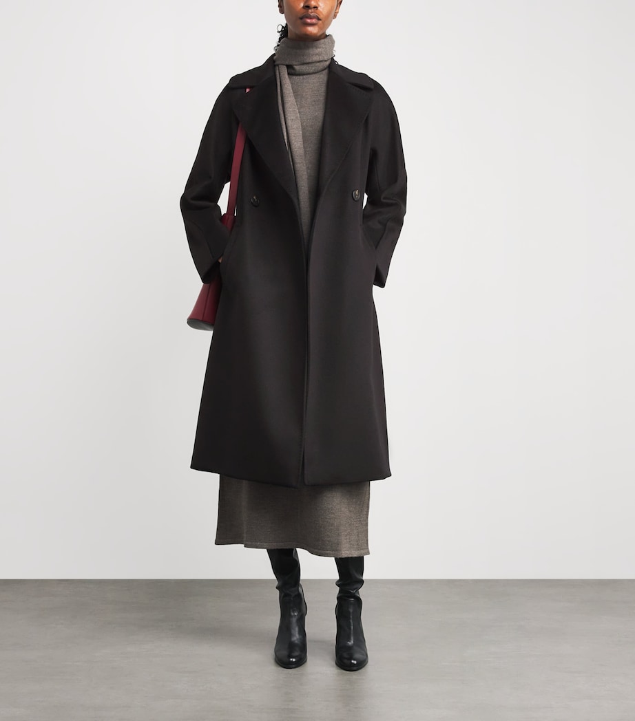 Virgin Wool Double-Breasted Coat BLACK Image 2