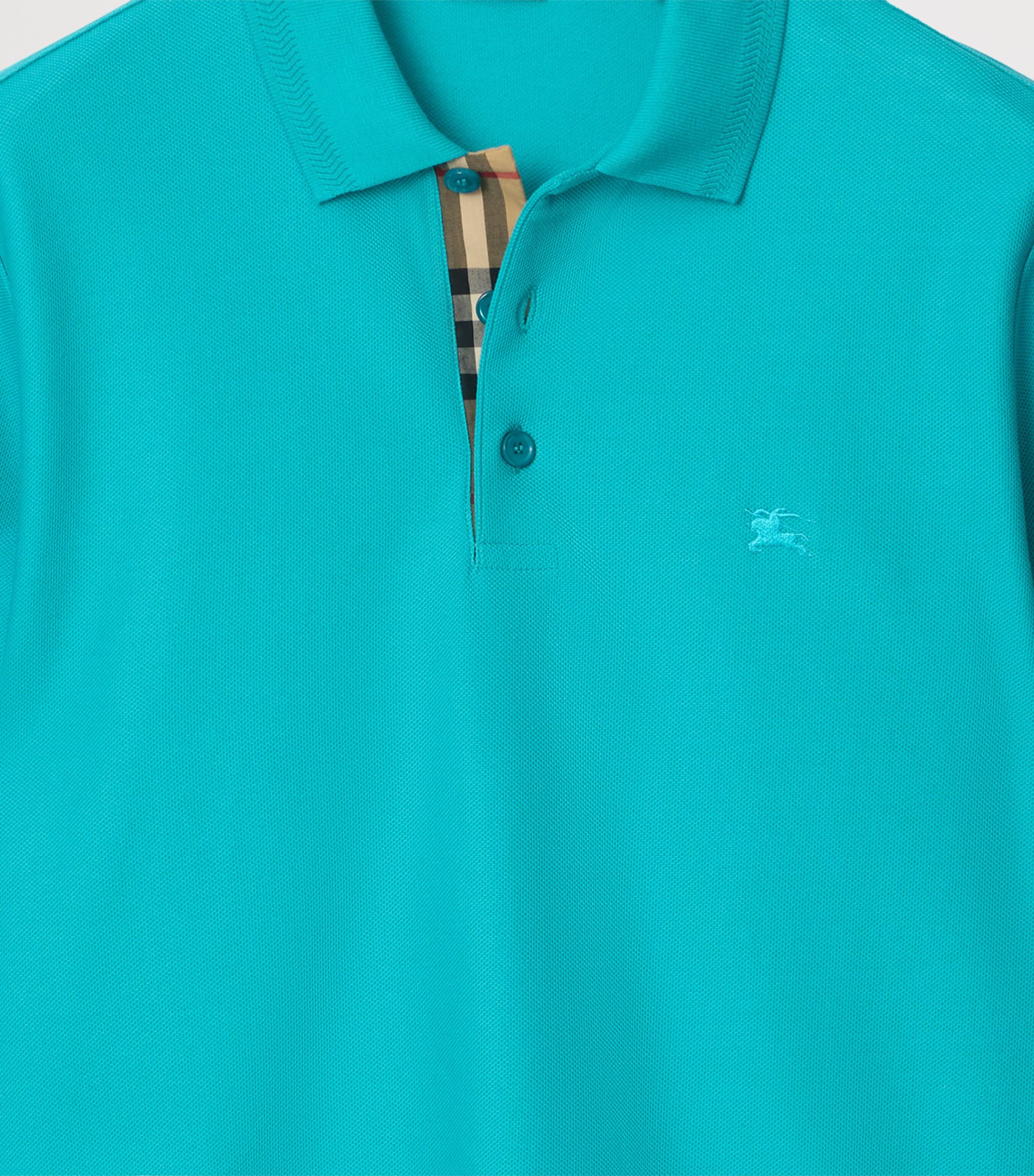 Cotton Check-Placket Slim Polo Shirt ATOM Image 4