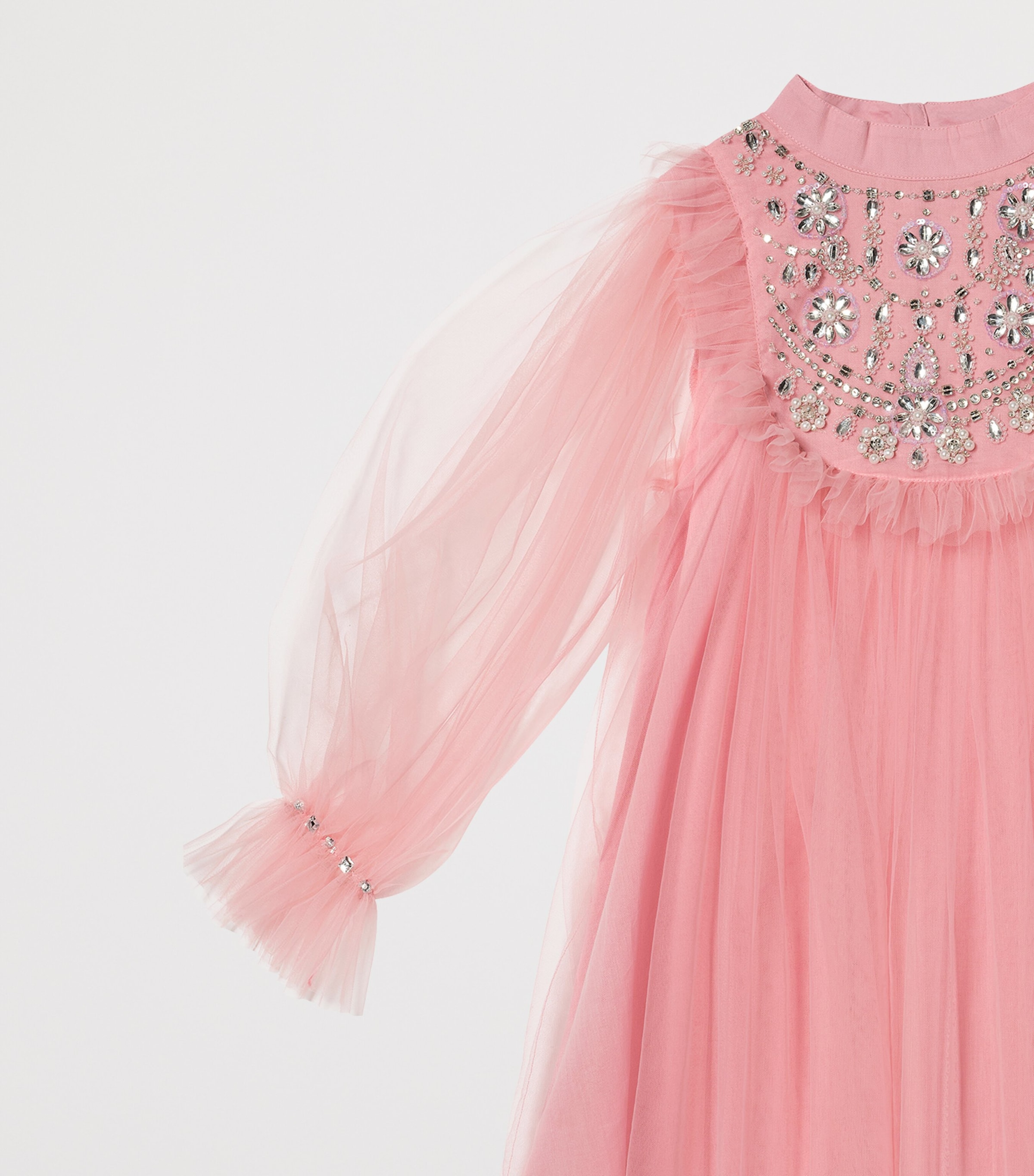 Tutu Du Monde Embellished Tumon Almas Dress (12-14 Years) Peach Blush Image 3