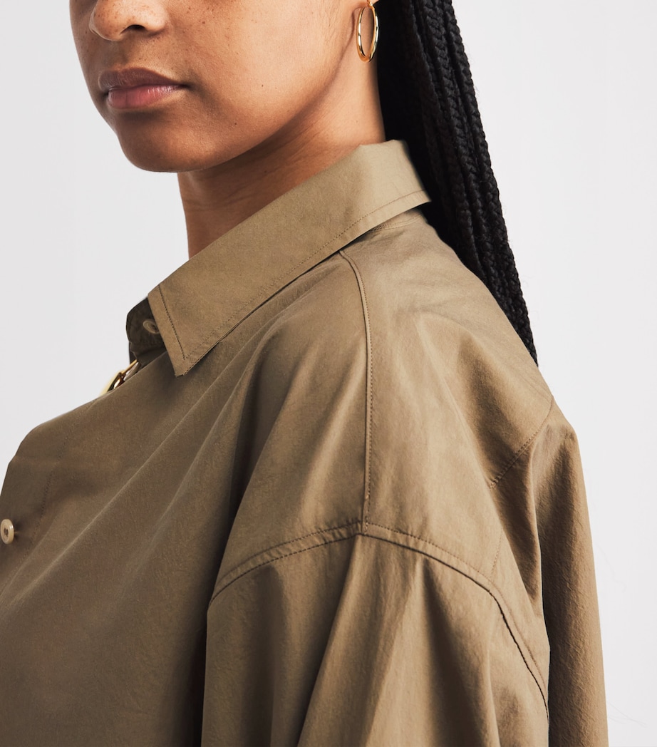 AGOLDE Womens Cotton Sona Shirt Hamoa Md Khaki Image 3