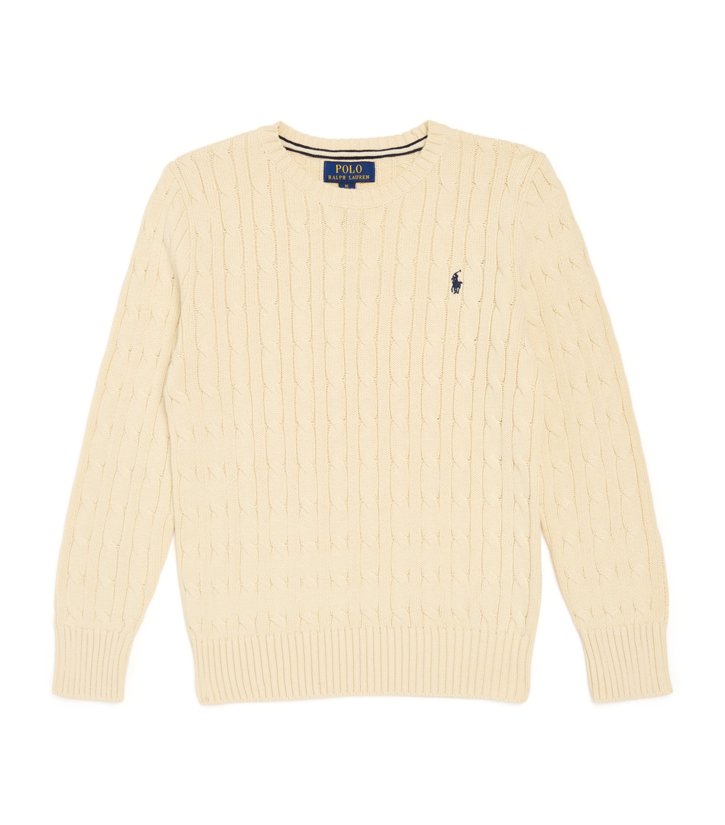 Ralph Lauren Kids Mens Cotton Cable-Knit Sweater (6-14 Years) Cream Image 1