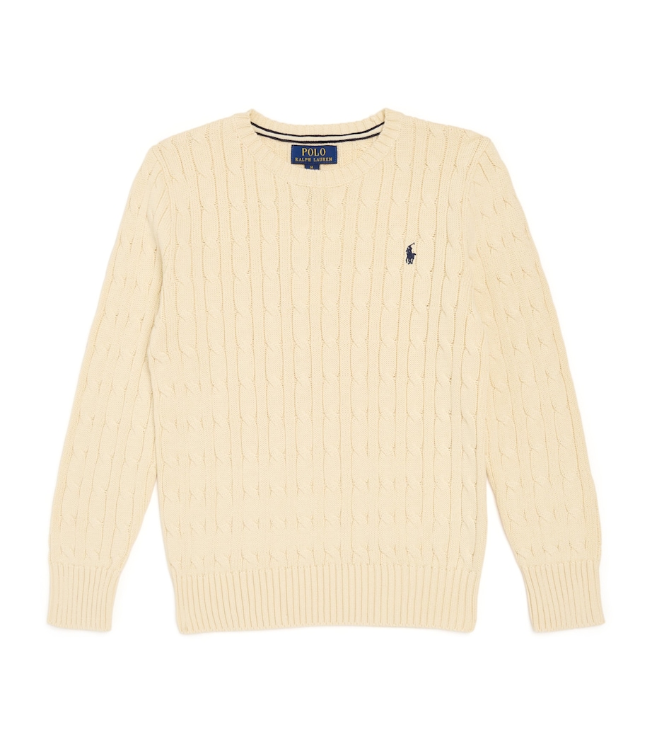 Cotton Cable-Knit Sweater (6-14 Years) CREAM Image 1