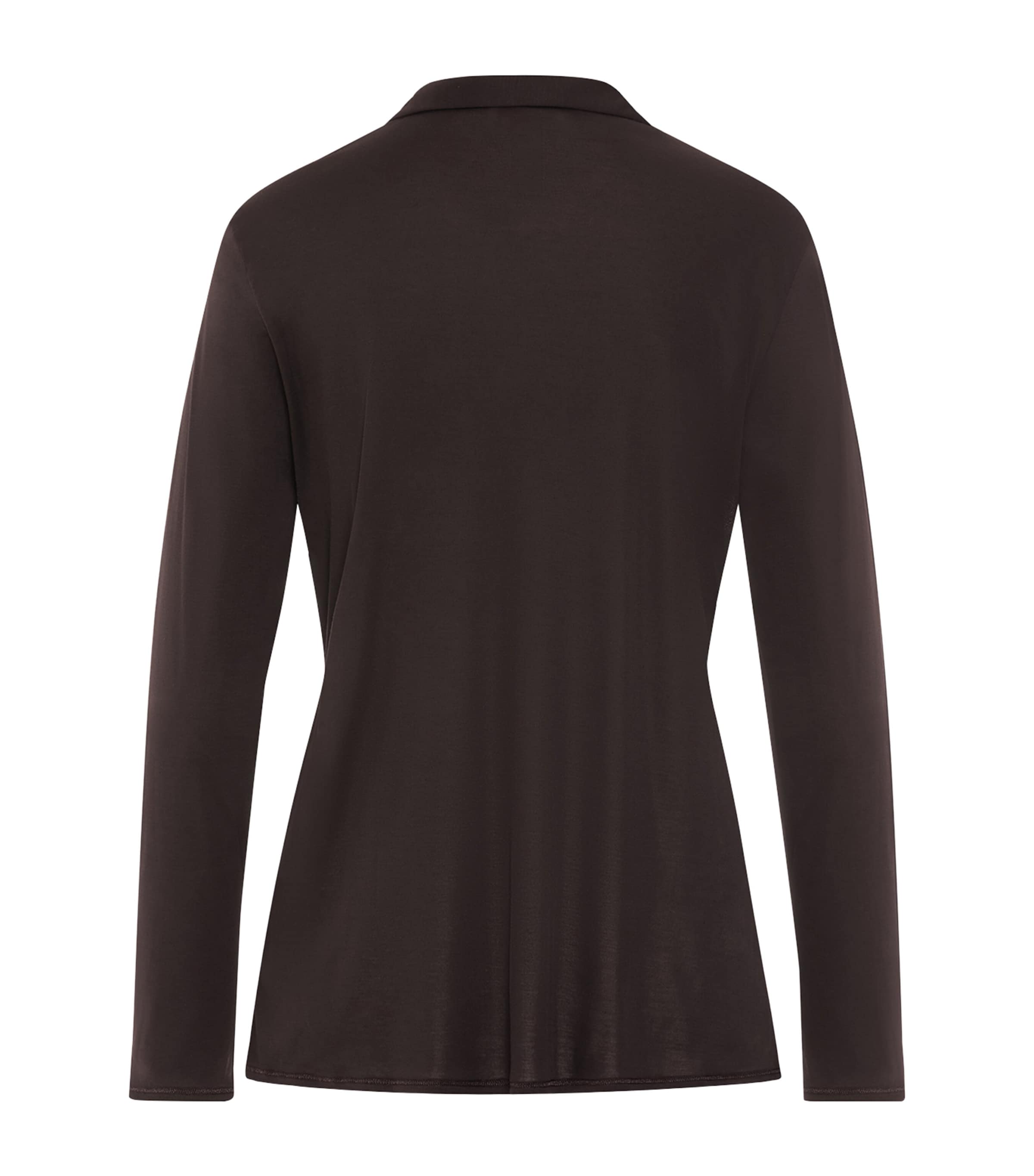 Hanro Womens Modal-Silk Grand Central Pyjama Shirt Dark Mocha Image 3
