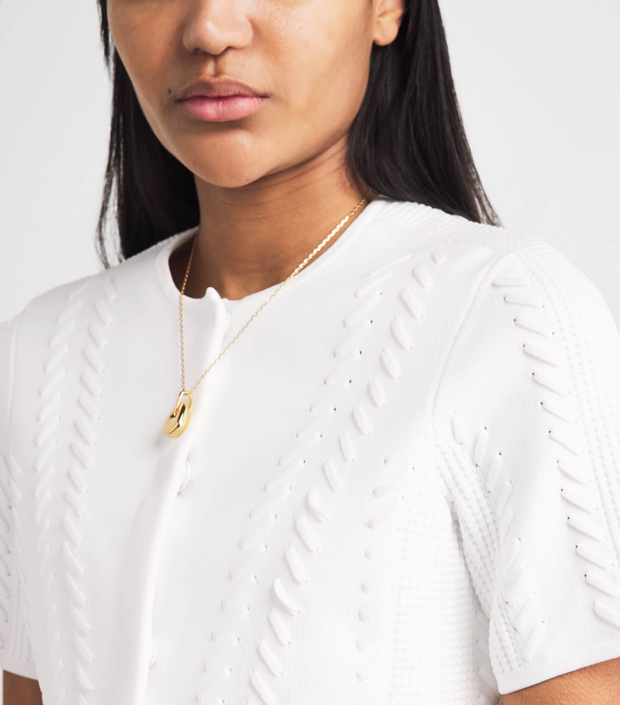 Maje Womens Pointelle Knit Lace Cropped Cardigan White Image 3