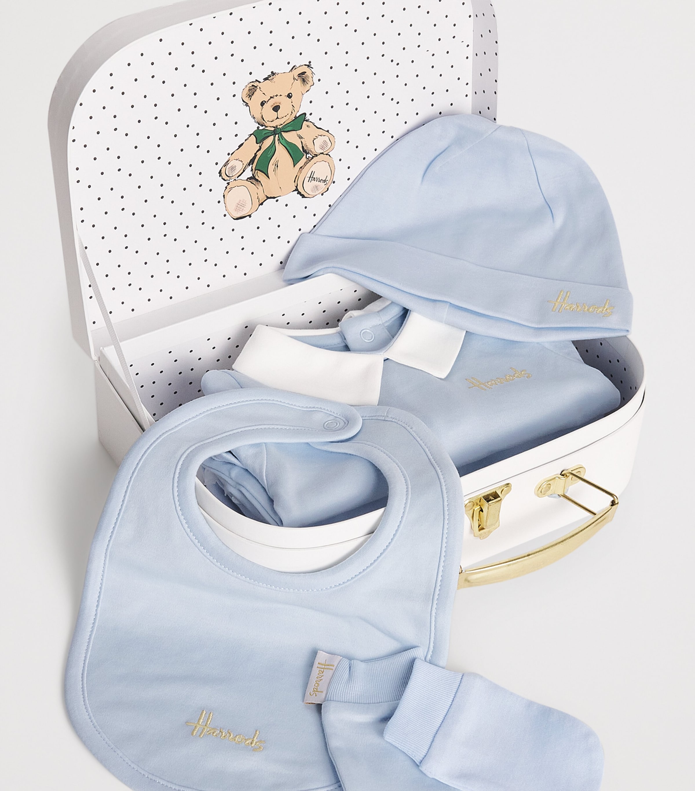Harrods Blue Pima Cotton Jersey Baby Gift Set (0-18 Months 