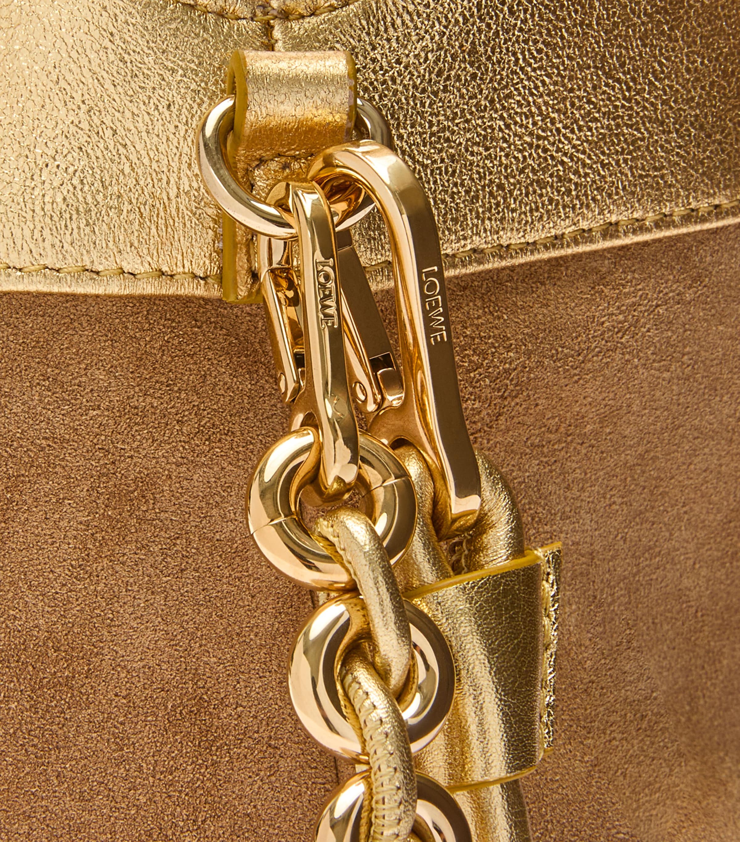 Medium Metallic Leather Flamenco Purse GOLD Image 9