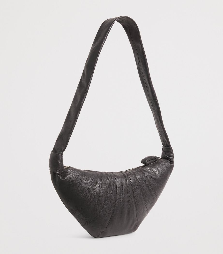 Medium Grained Leather Croissant Shoulder Bag BR490 DARK CHOCOLATE Image 3