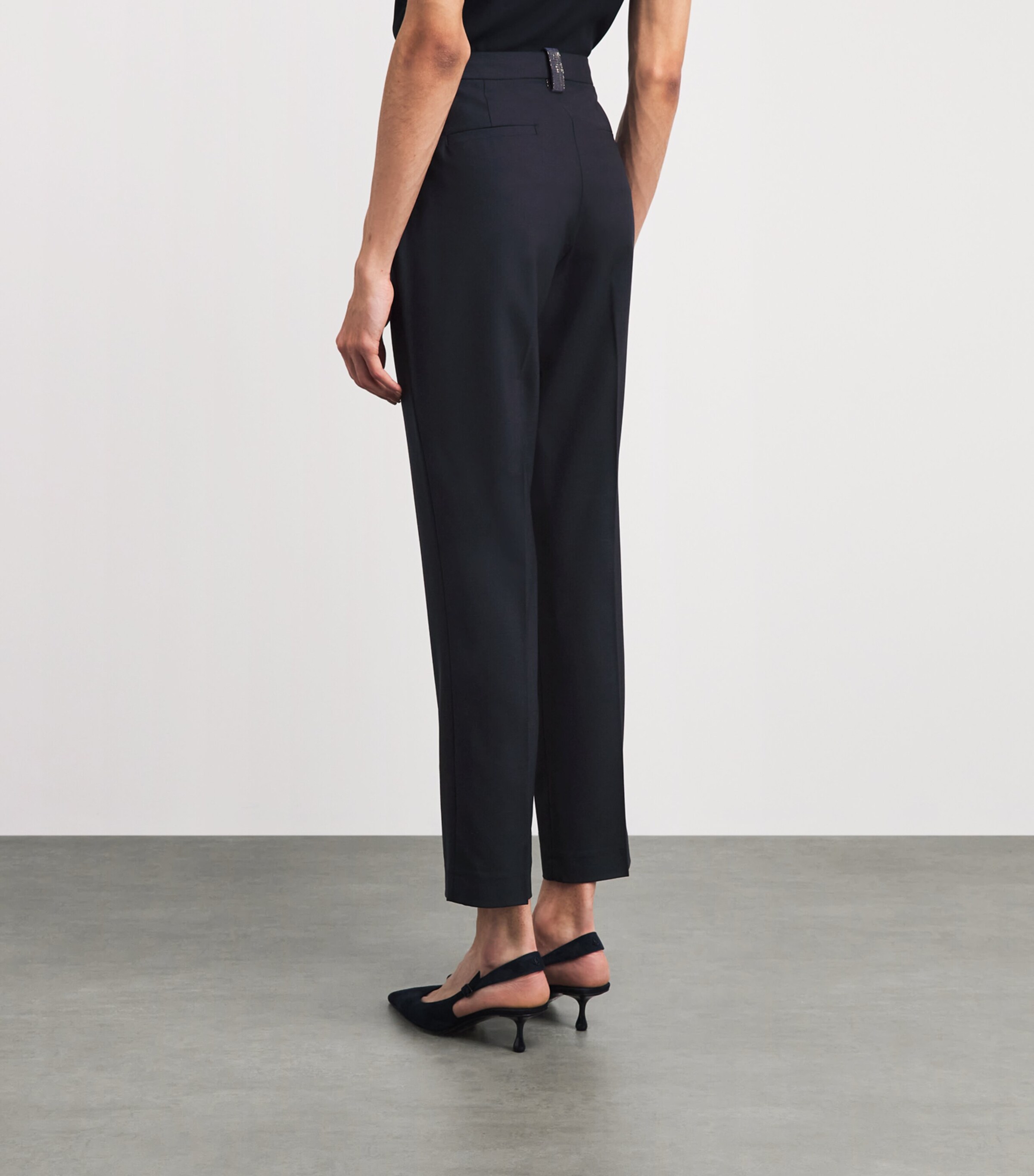Fabiana Filippi Womens Wool-Blend Skinny Trousers Blu Notte Image 5
