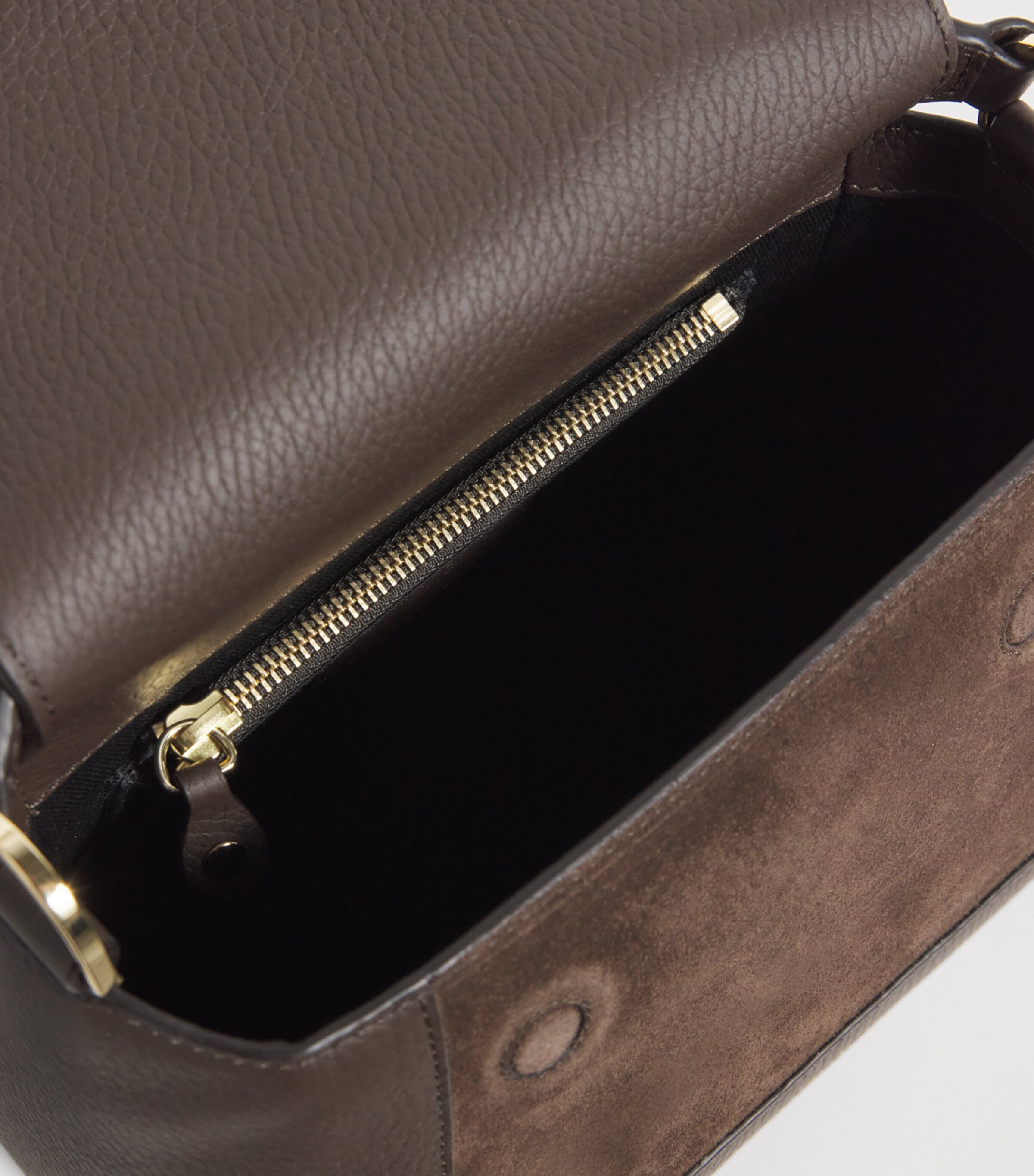 Strathberry Leather Mosaic Top-Handle Bag Dark Chocolate Image 4