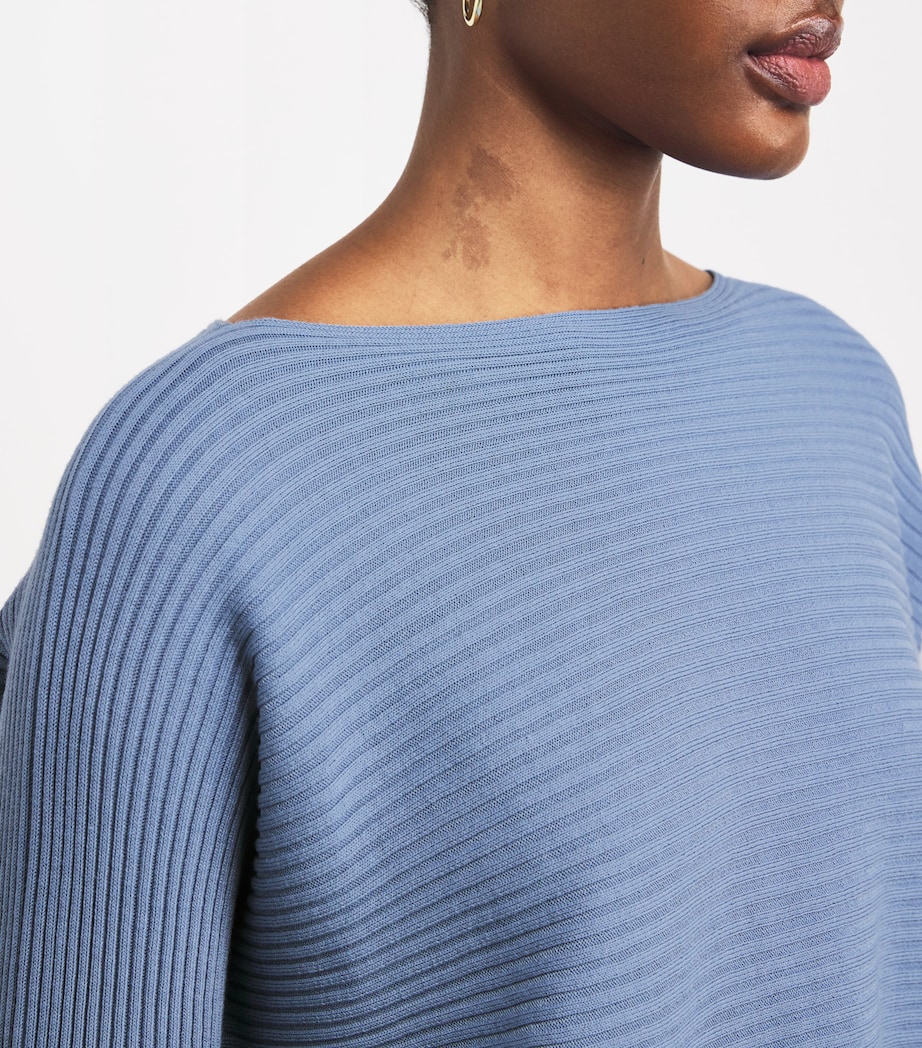 MAX&Co. Womens Ribbed Boat-Neck Sweater Avio Image 6