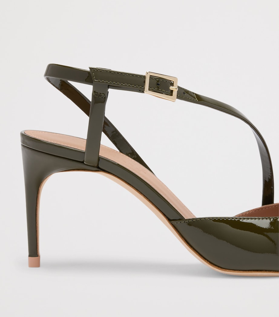 Malone Souliers Patent Leather Valeria Slingback Pumps 70 Olive Image 5